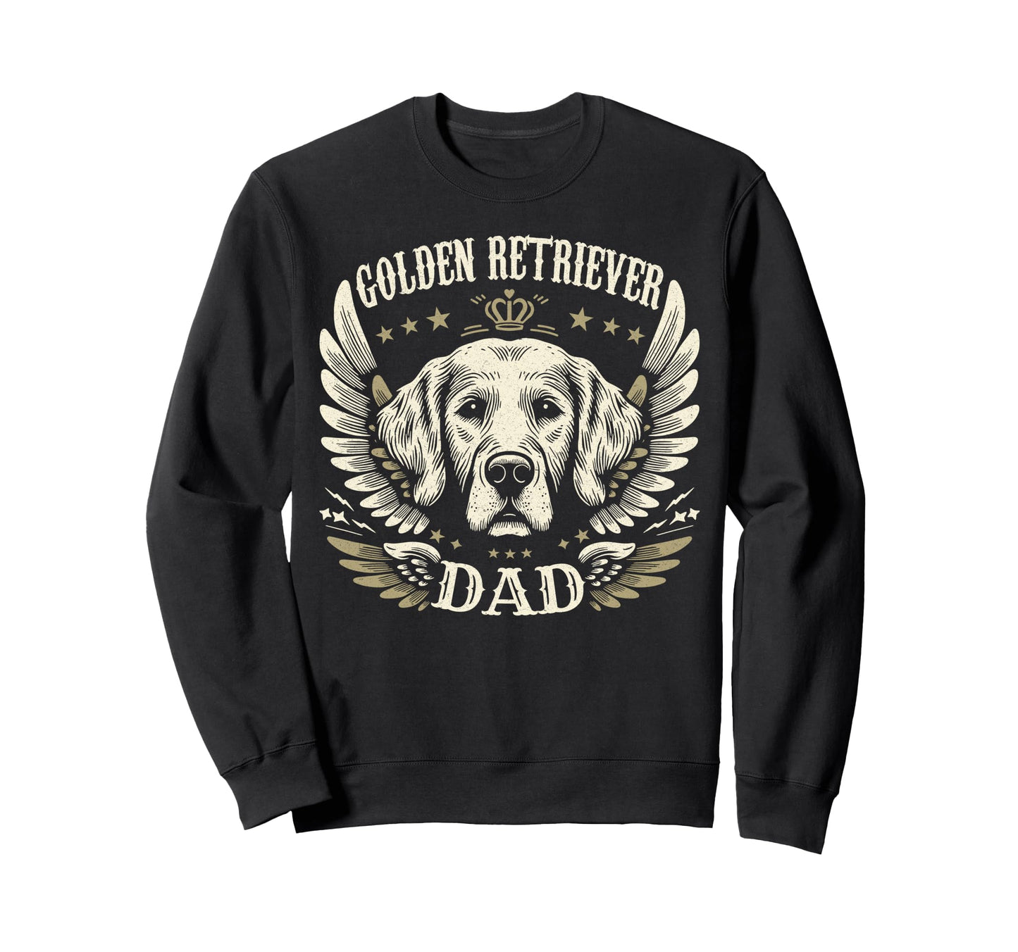 Golden Retriever Dad Biker Wings Sweatshirt - Trendy Graphic Men Women - T-Shirt, Sweatshirt, Hoodie