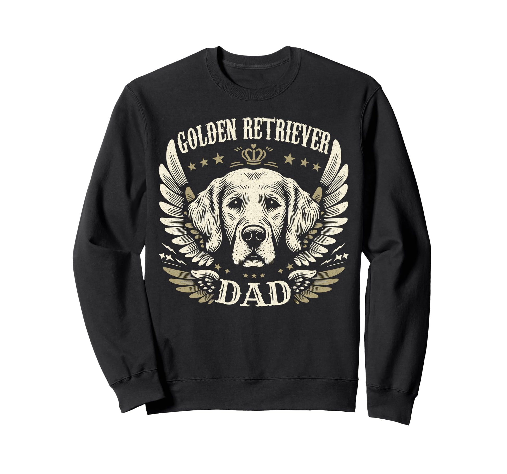 Golden Retriever Dad Biker Wings Sweatshirt - Trendy Graphic Men Women - T-Shirt, Sweatshirt, Hoodie
