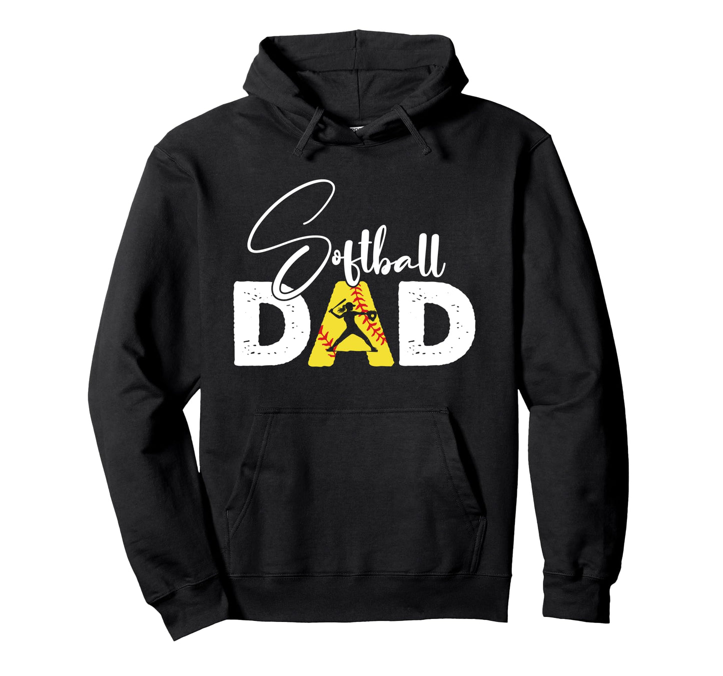 Softball Dad Funny Heart Present Hoodie - Novelty Apparel Men Women - T-Shirt, Sweatshirt, Hoodie