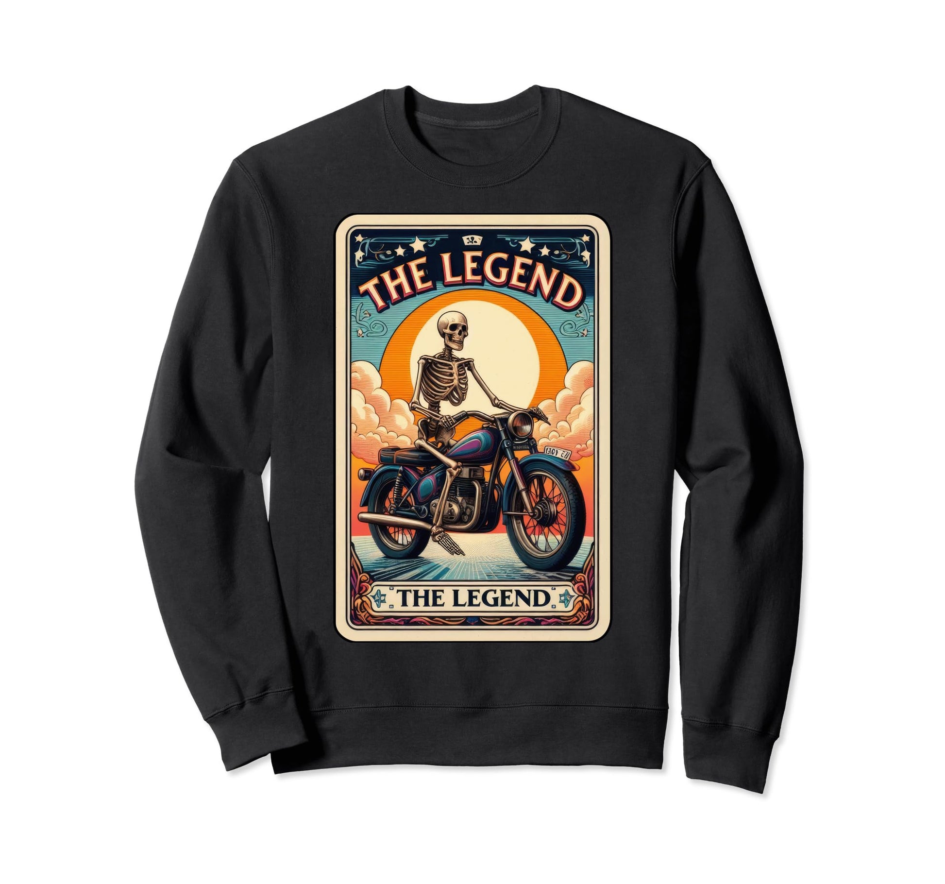 Legend Motorcycle Dad Tarot Card Sweatshirt - Fun Novelty Design Unisex - T-Shirt, Sweatshirt, Hoodie