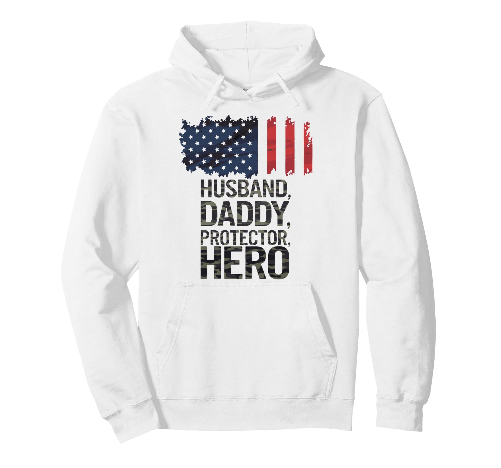 Husband Daddy Protector Hero Fathers Day Hoodie - Graphic Print Unisex - T-Shirt, Sweatshirt, Hoodie