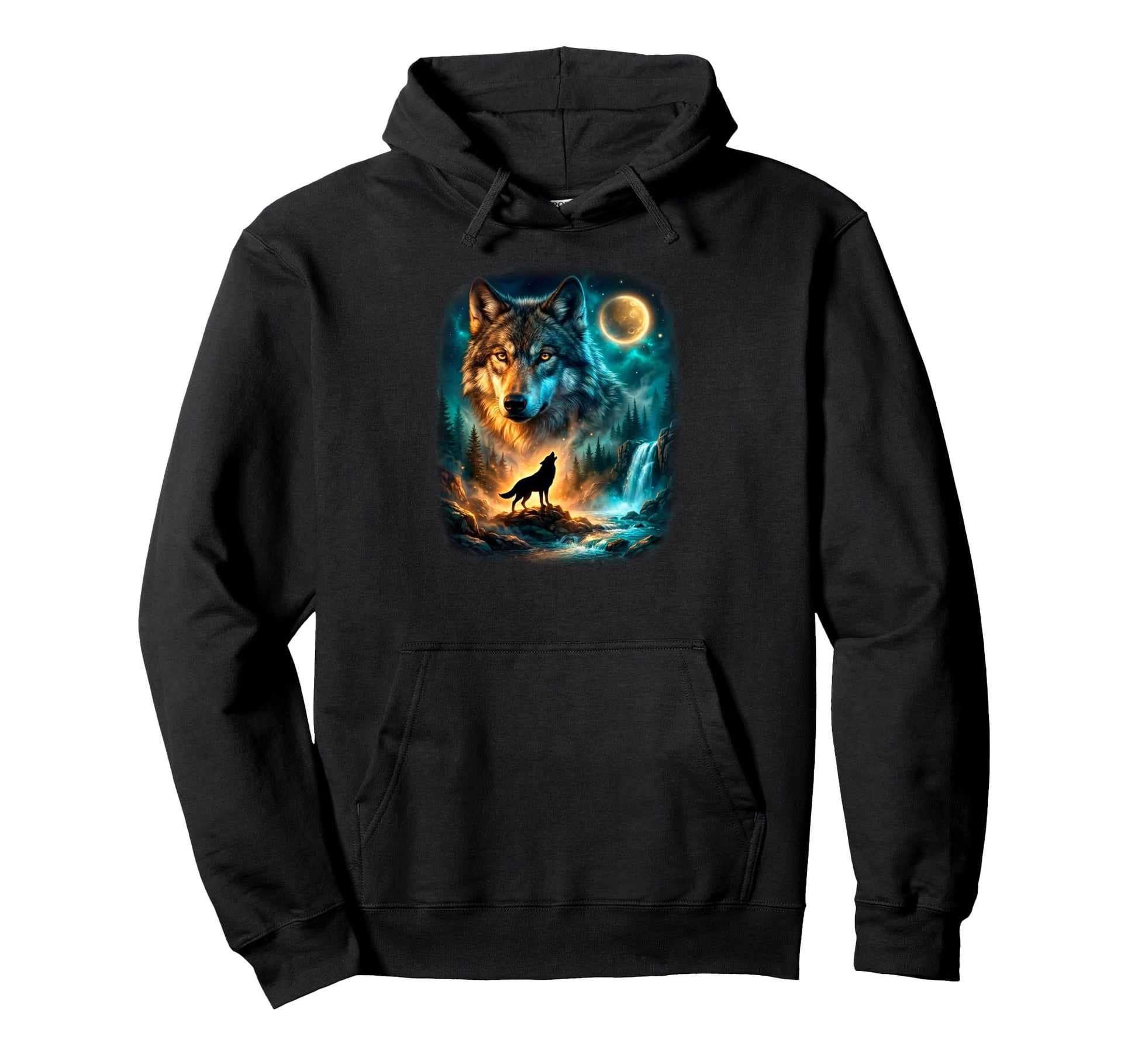 Celestia L Forest Howling Wolf Hoodie - Unique Graphic Men Women - T-Shirt, Sweatshirt, Hoodie