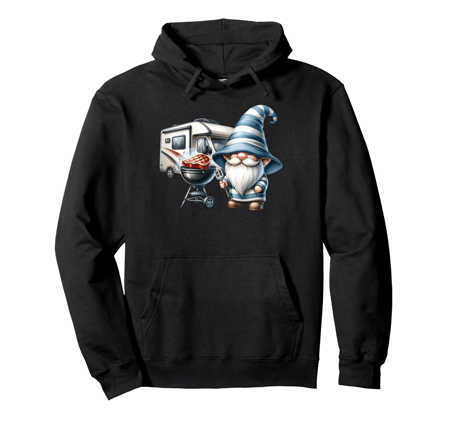 Grilling Dad Funny Camping Gnome Love Steak Hoodie - Trendy Graphic Unisex - T-Shirt, Sweatshirt, Hoodie