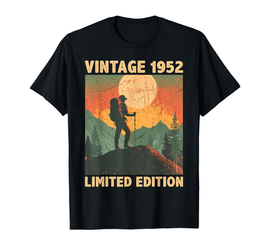 74 Years Old Gift 1952 Hiking Lover 74Th T-Shirt - Custom Art Print Unisex - T-Shirt, Sweatshirt, Hoodie