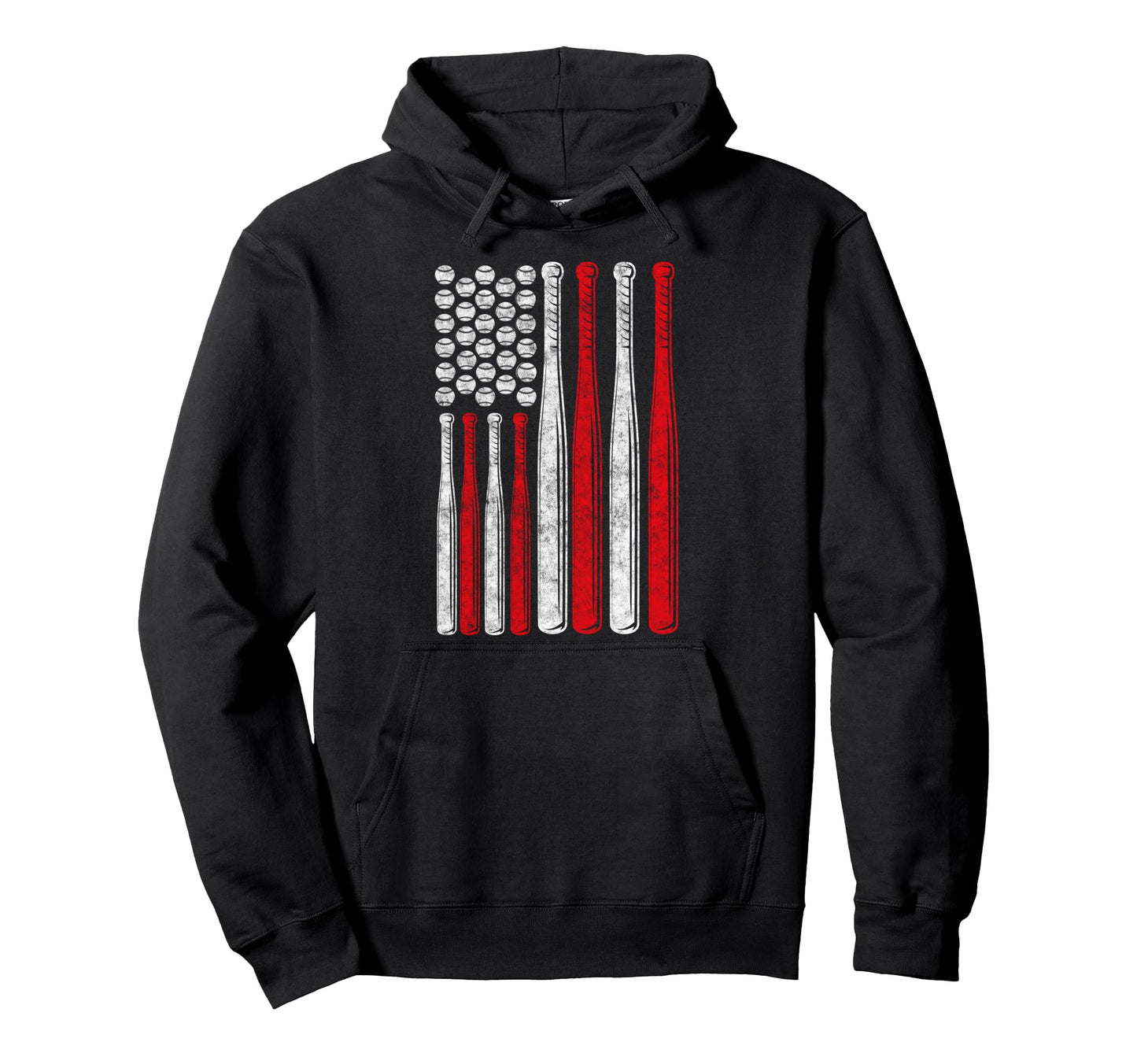 Baseball Us Flag Baseball Lover Dad Hoodie - Aesthetic Graphic for Adults - T-Shirt, Sweatshirt, Hoodie
