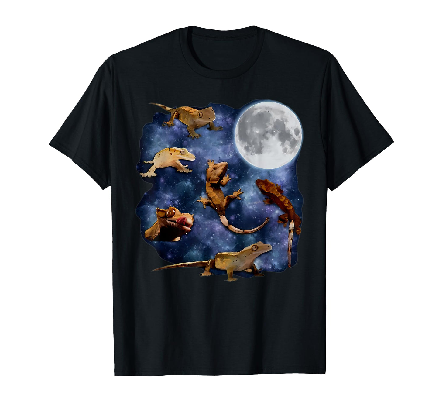 Crested Gecko Moon Reptile Mom Dad T-Shirt - Fun Novelty Design Men Women - T-Shirt, Sweatshirt, Hoodie
