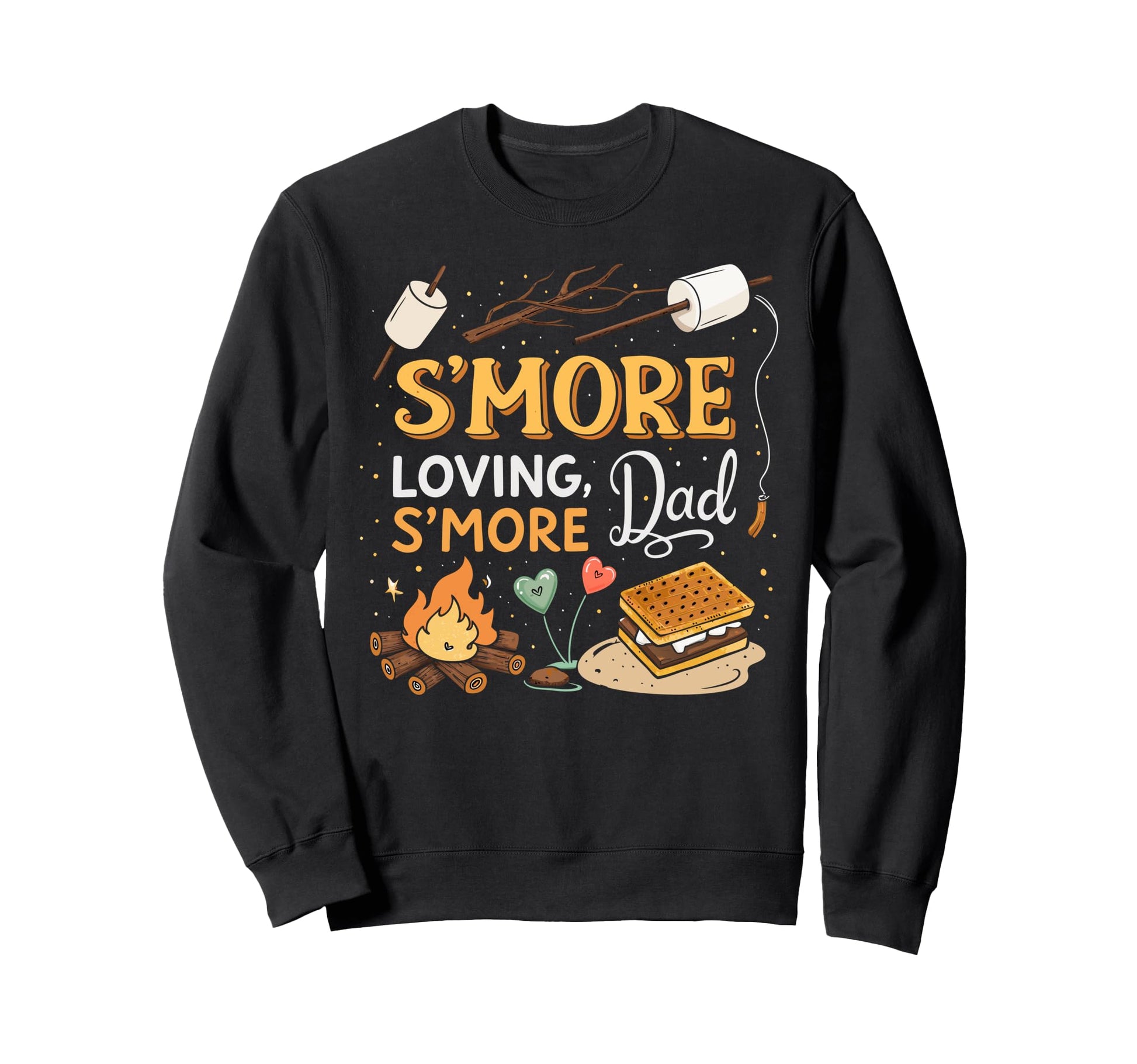 Outdoorsy Dad Smore Loving Fathers Sweatshirt - Trendy Graphic for Adults - T-Shirt, Sweatshirt, Hoodie