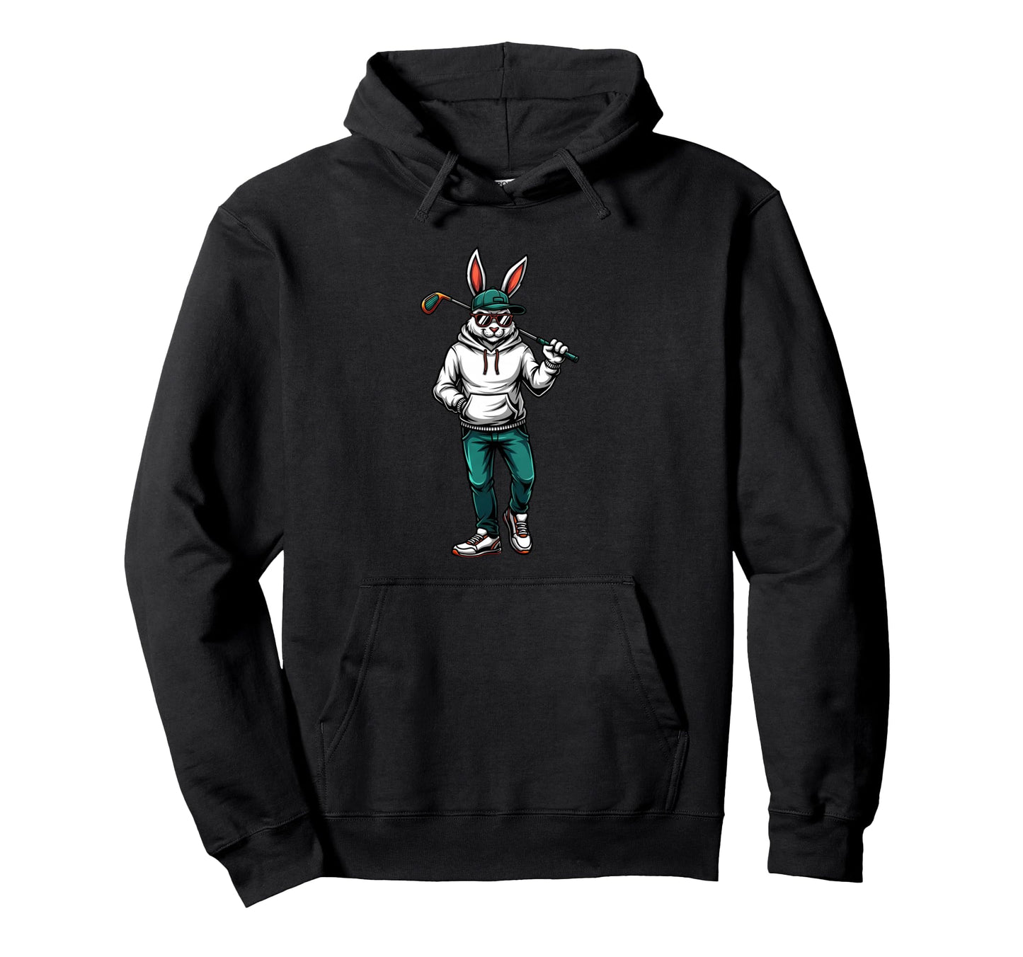 Easter Golf Bunny Rabbit Sunglasses Funny Hoodie - Trendy Graphic Men Women - T-Shirt, Sweatshirt, Hoodie
