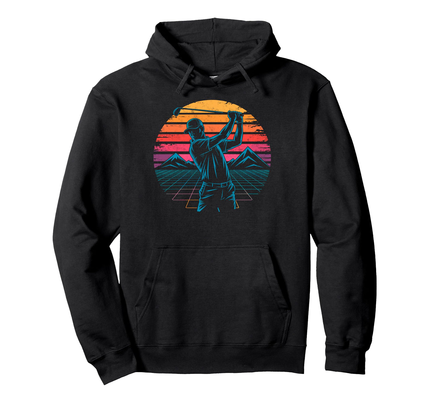80S Synthwave Futuristic Golf Vibes Hoodie - Unique Graphic Men Women - T-Shirt, Sweatshirt, Hoodie