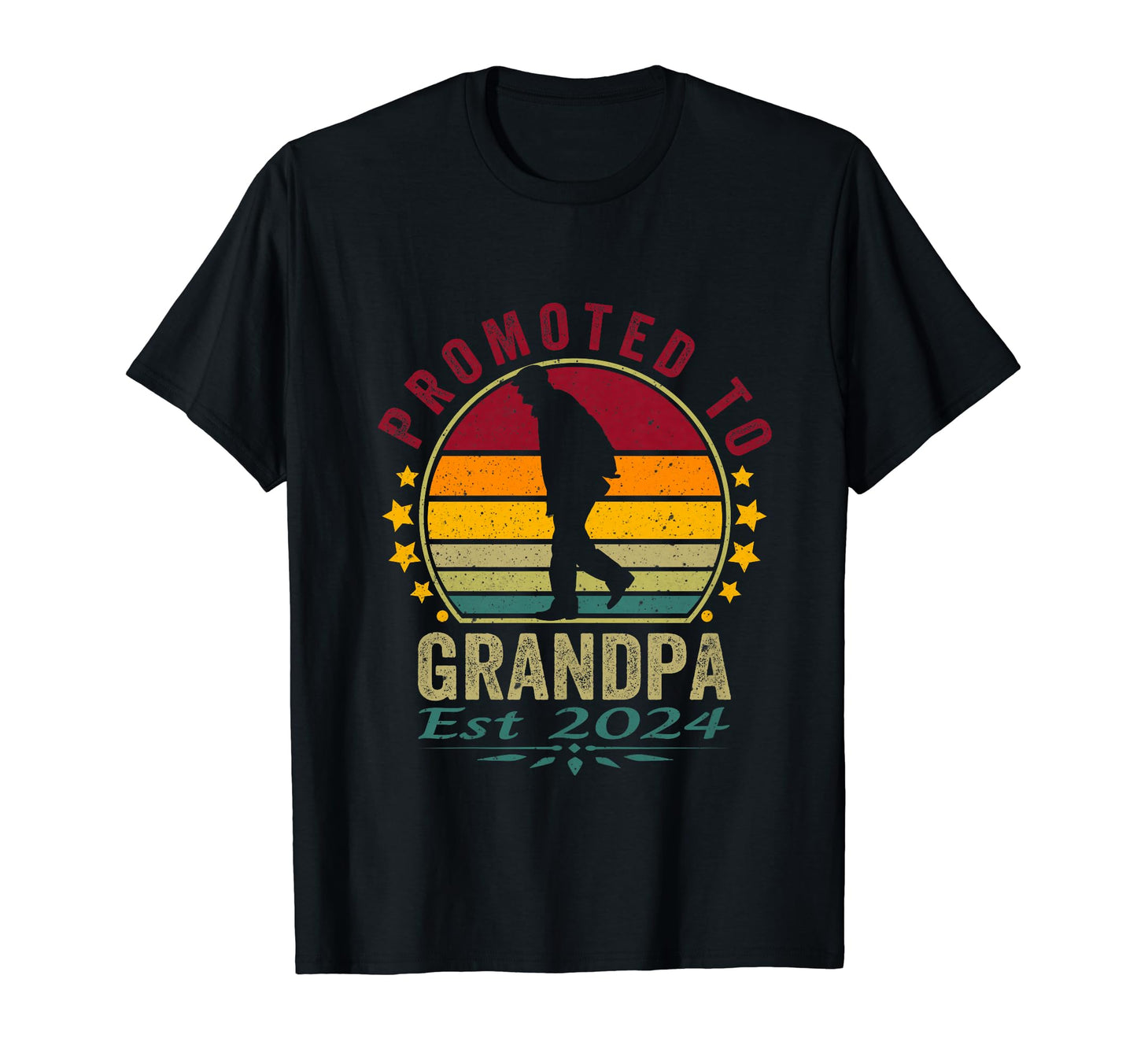 Promoted To Grandpa Est 2024 Fathers T-Shirt - Fun Novelty Design Unisex - T-Shirt, Sweatshirt, Hoodie