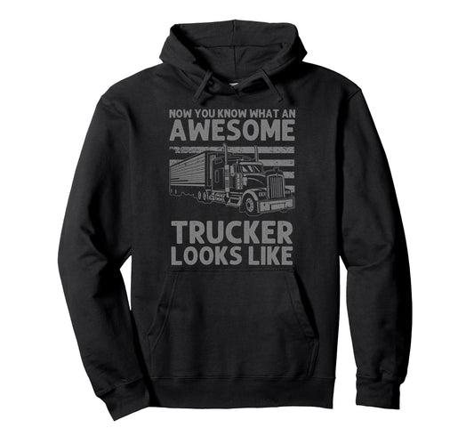 Best Truck Driver Art Dad Trucking Cdl Hoodie - Graphic Print Men Women - T-Shirt, Sweatshirt, Hoodie