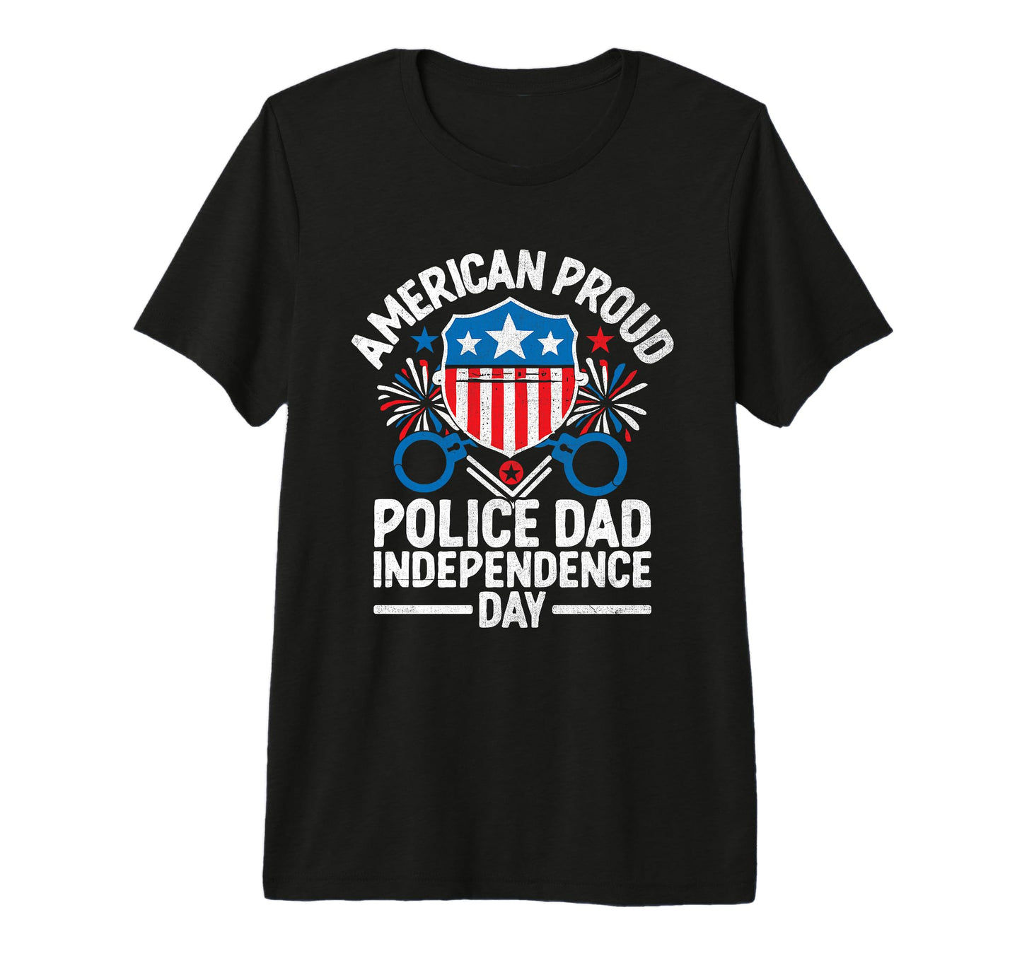 Funny Police Dad 4Th July American Flag T-Shirt - Trendy Graphic Men Women - T-Shirt, Sweatshirt, Hoodie