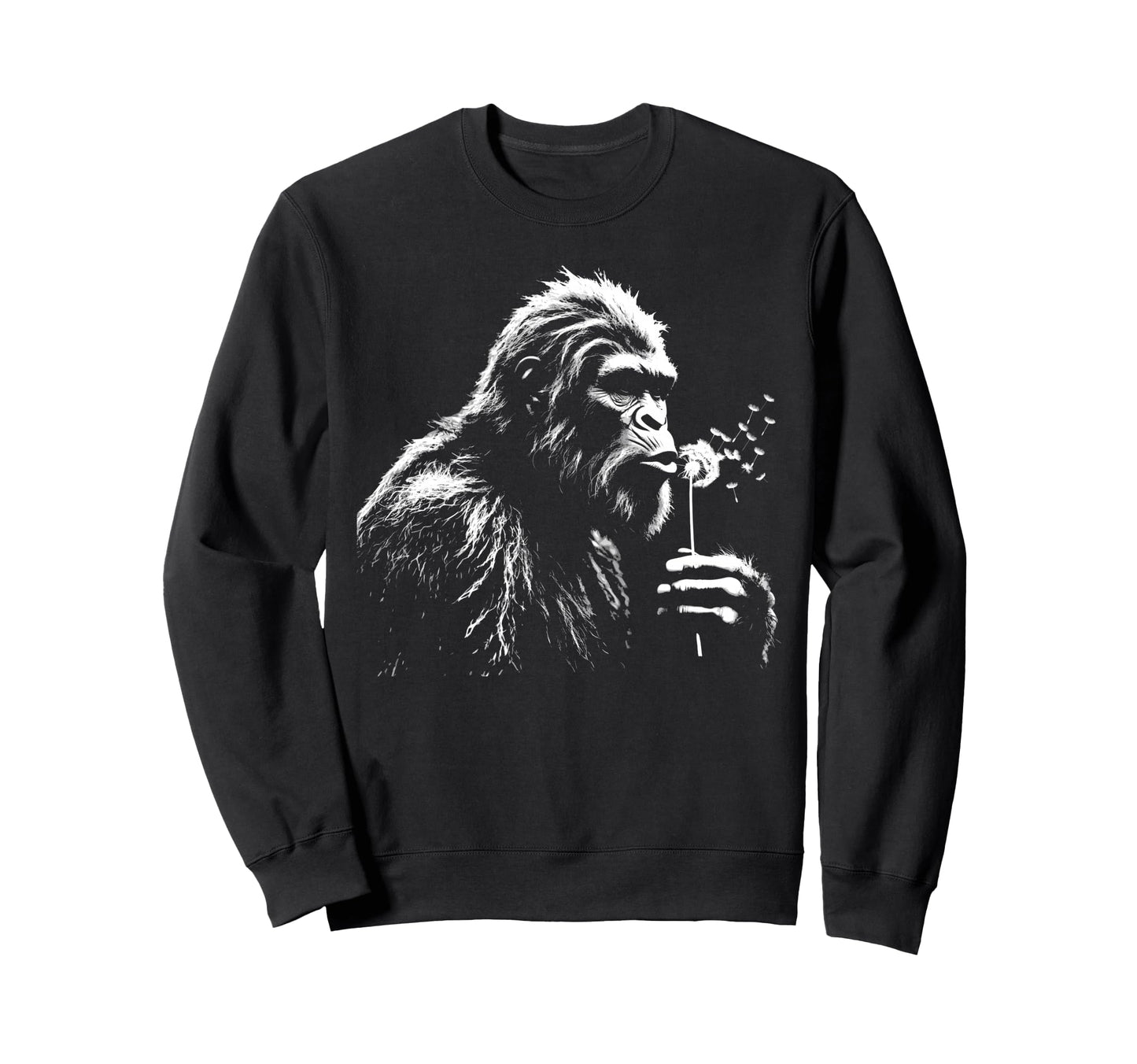 Blowing Wishes Funny Bigfoot Blowing Sweatshirt - Unique Graphic Men Women - T-Shirt, Sweatshirt, Hoodie