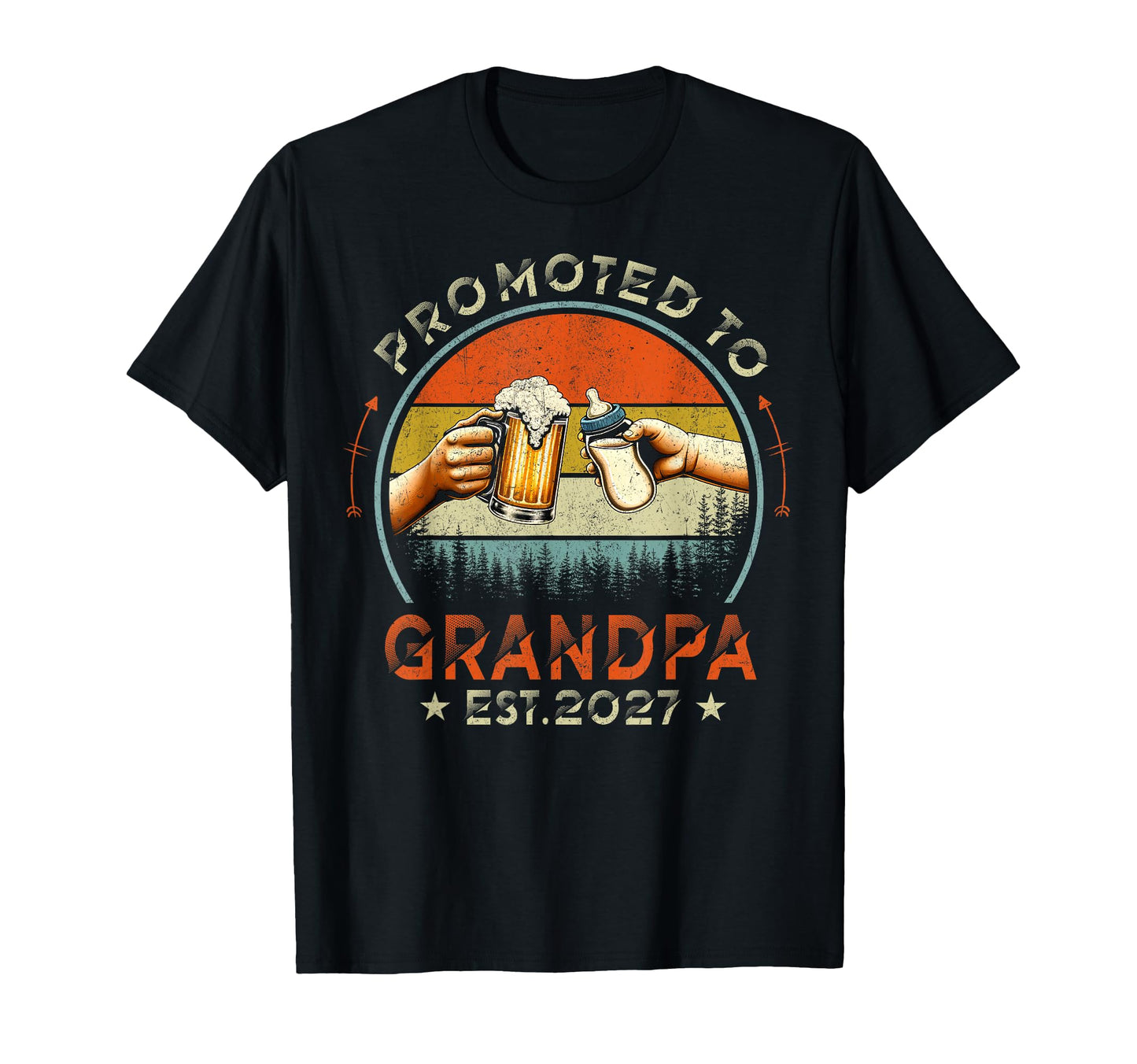 Promoted To Grandpa 2027 Funny New T-Shirt - Aesthetic Graphic Men Women - T-Shirt, Sweatshirt, Hoodie