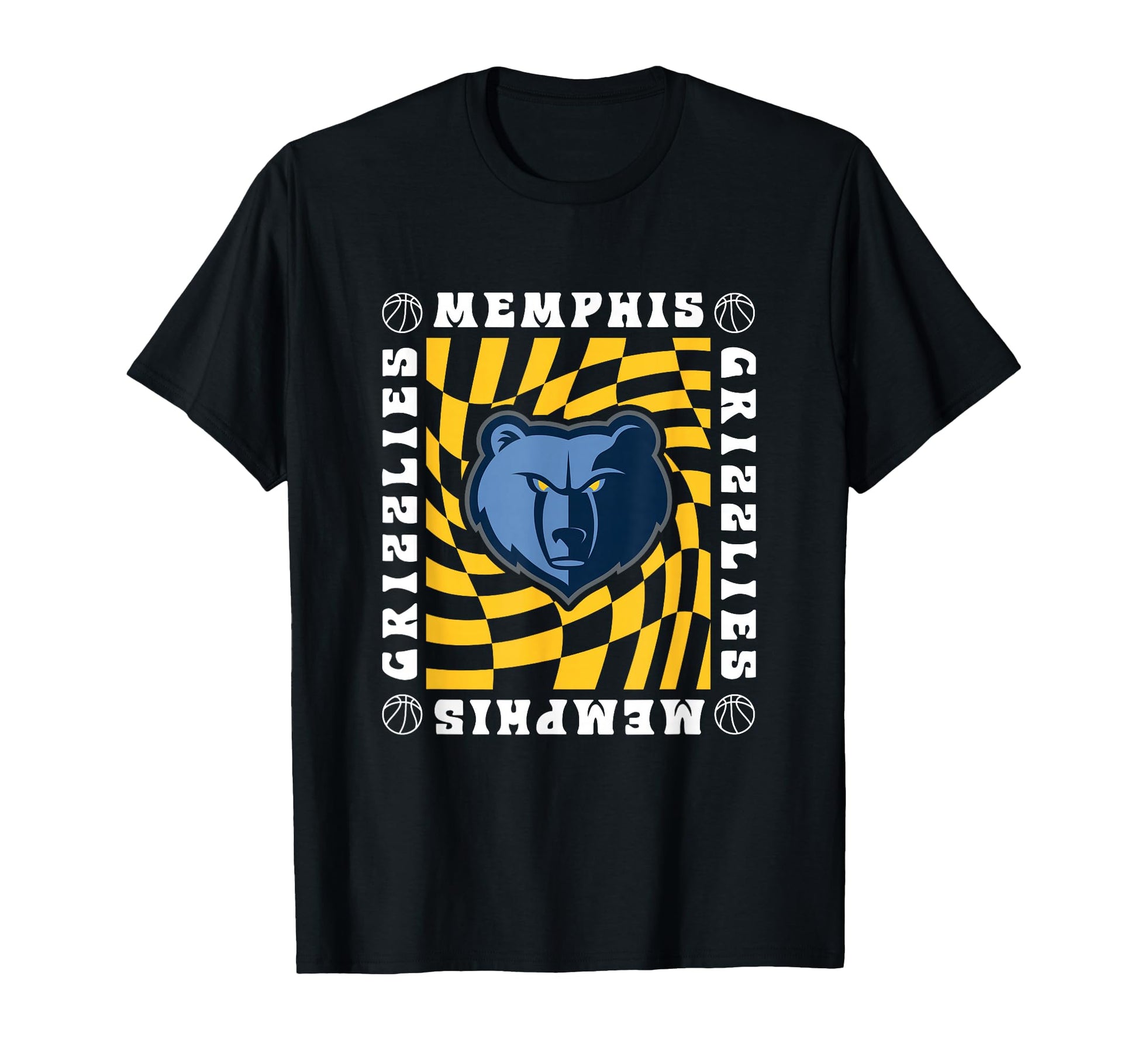Nba Memphis Grizzlies Checkerboard T-Shirt - Fun Novelty Design for Adults - T-Shirt, Sweatshirt, Hoodie