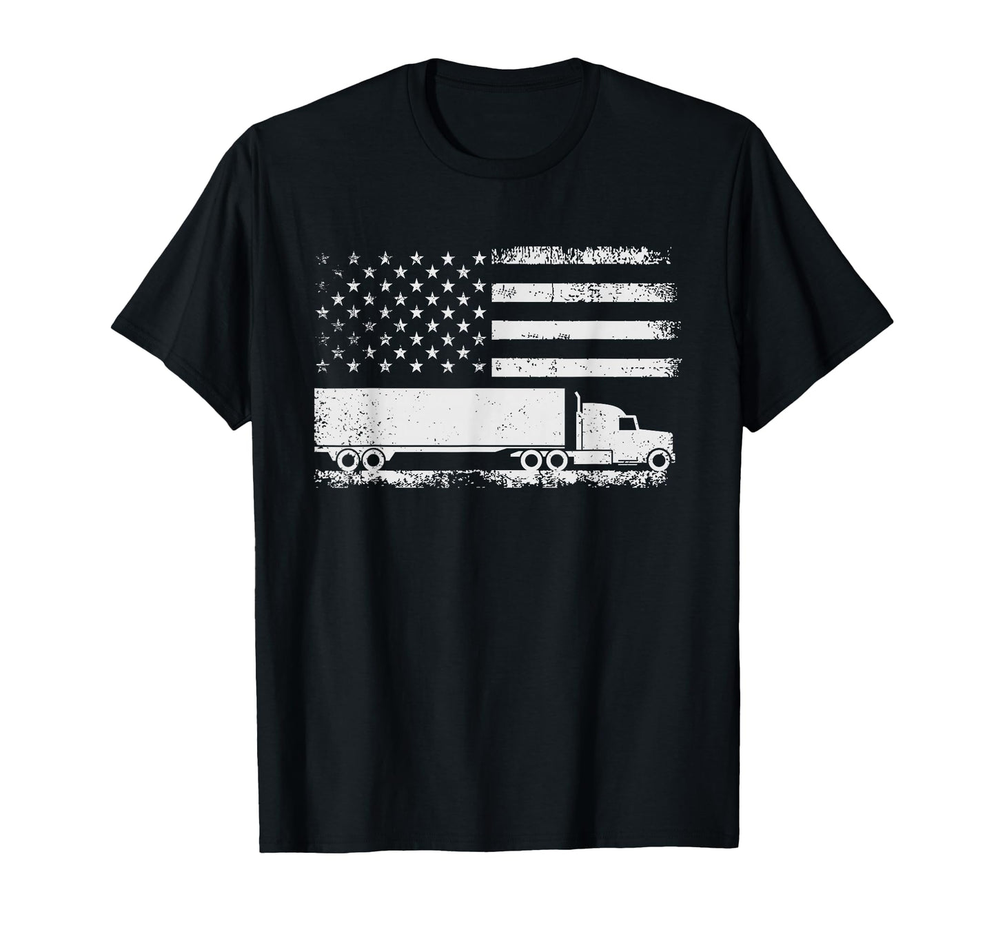 Us American Flag Semi Truck Driver T-Shirt - Graphic Print Unisex - T-Shirt, Sweatshirt, Hoodie