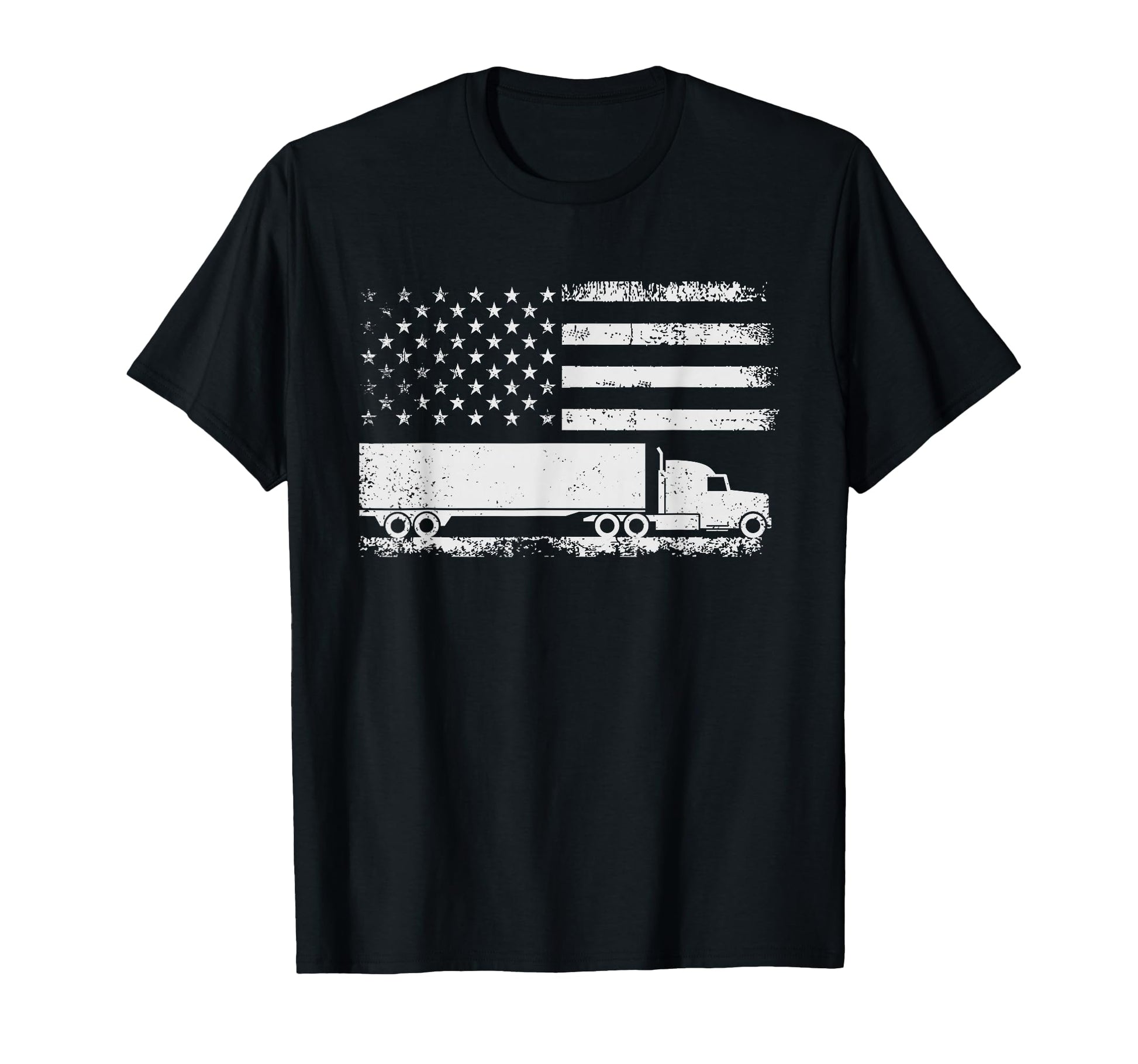 Us American Flag Semi Truck Driver T-Shirt - Graphic Print Unisex - T-Shirt, Sweatshirt, Hoodie