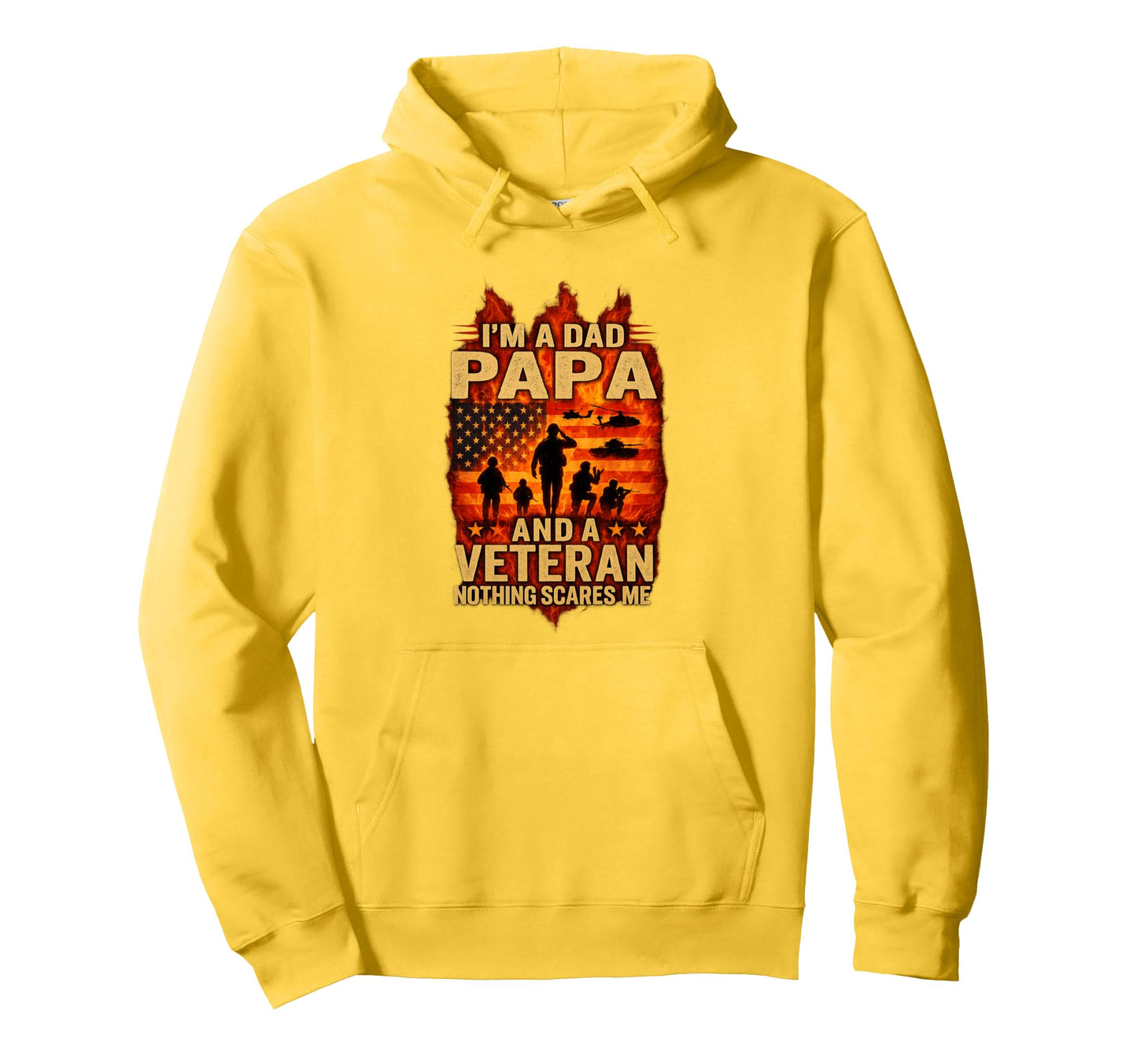 Im Dad Papa Veteran Papa Grandpa Hoodie - Trendy Graphic for Adults - T-Shirt, Sweatshirt, Hoodie