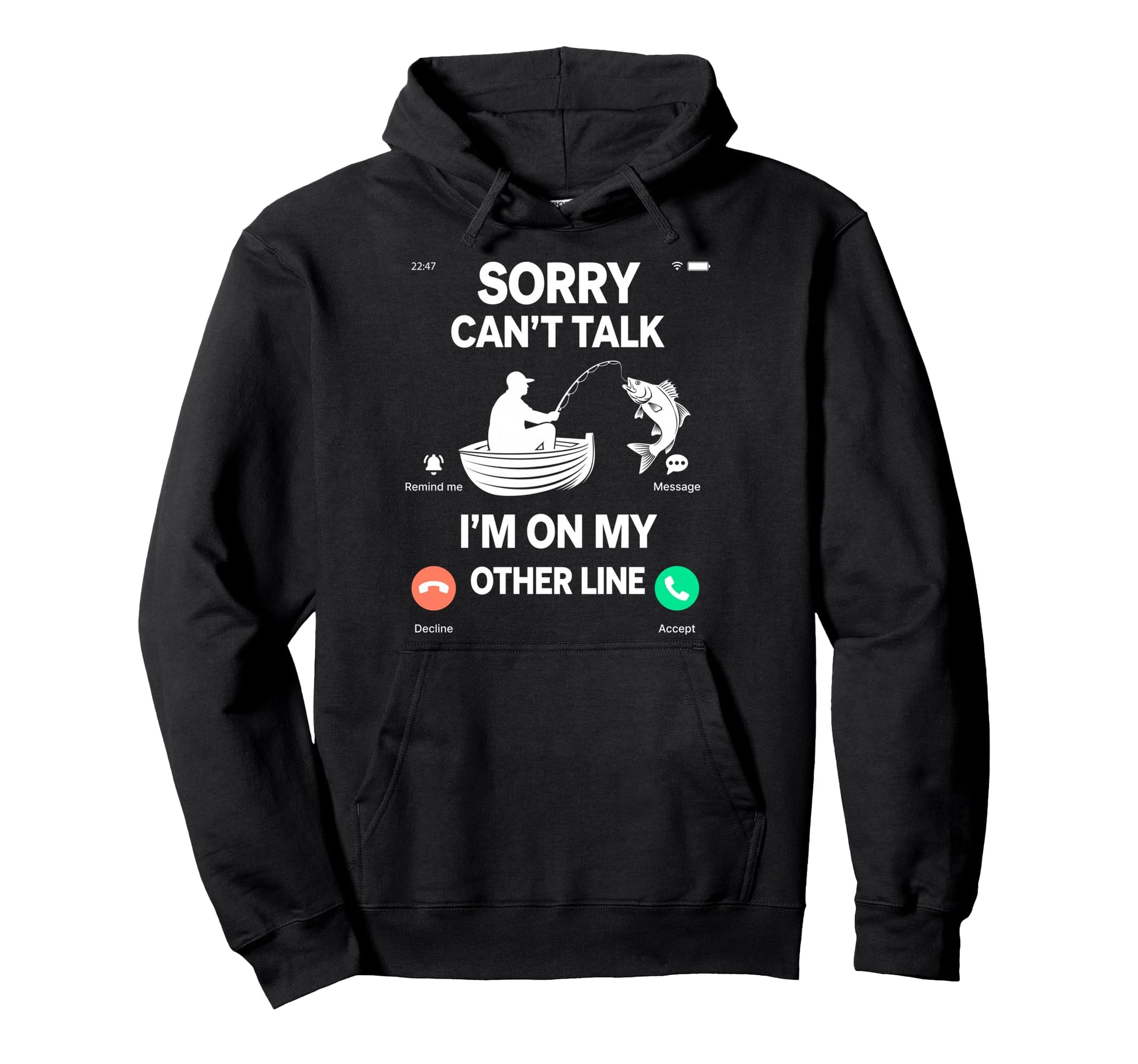Sorry Cant Talk Im My Other Line Hoodie - Minimalist Print Unisex - T-Shirt, Sweatshirt, Hoodie