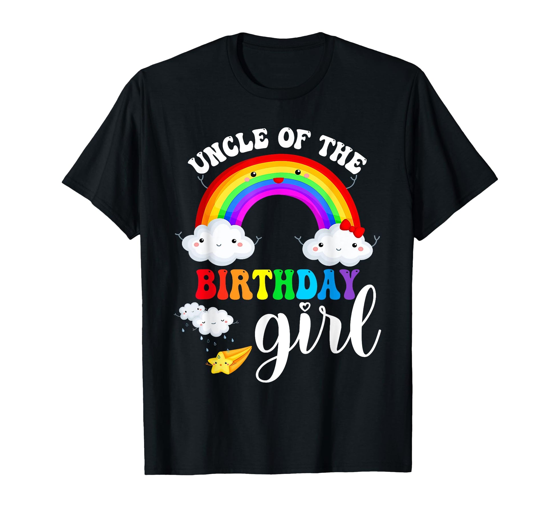 Uncle Birthday Rainbow B Day T-Shirt - Minimalist Print for Adults - T-Shirt, Sweatshirt, Hoodie