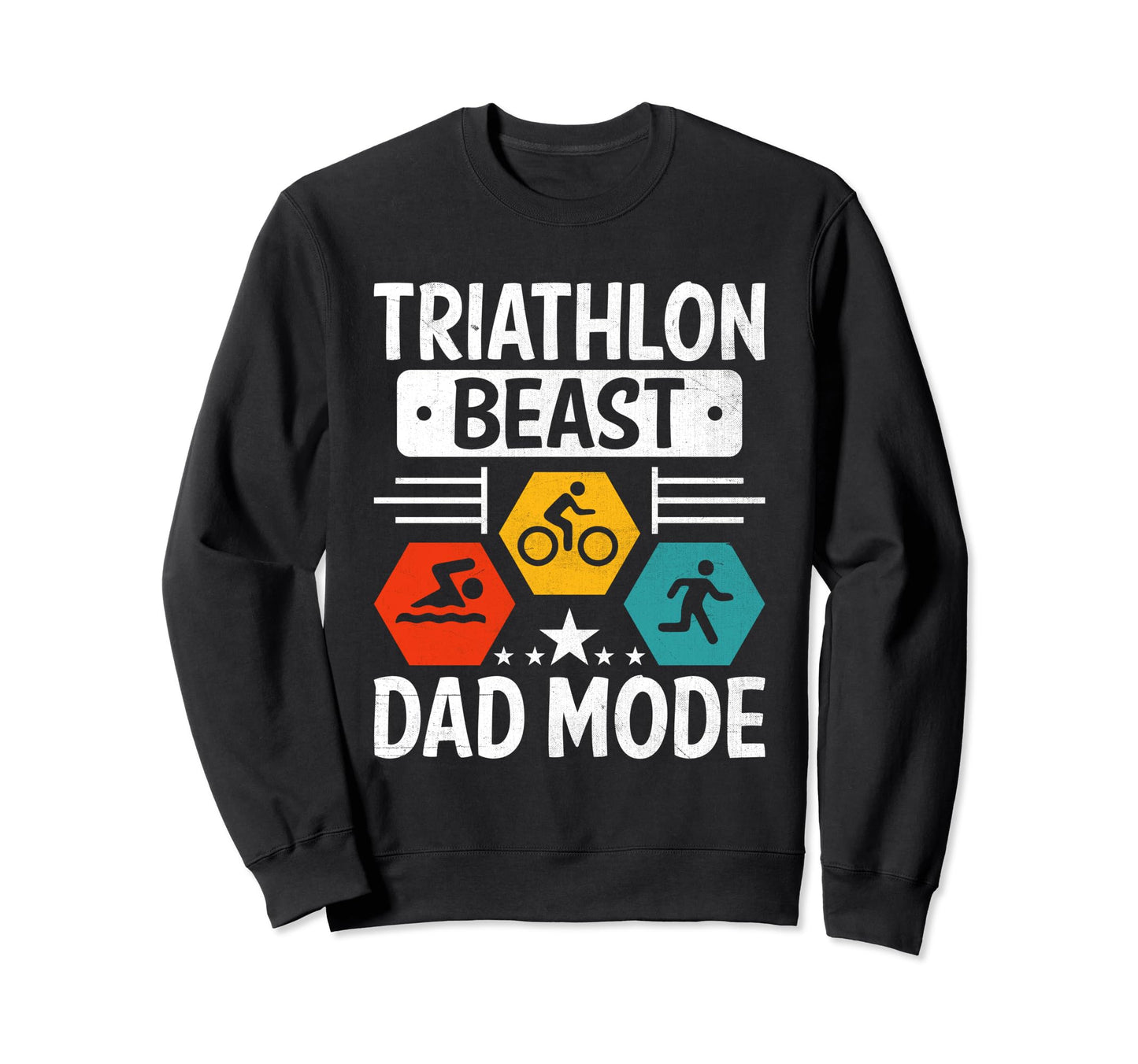 Triathlon Dad Swim Bike Run Sweatshirt - Graphic Print Men Women - T-Shirt, Sweatshirt, Hoodie