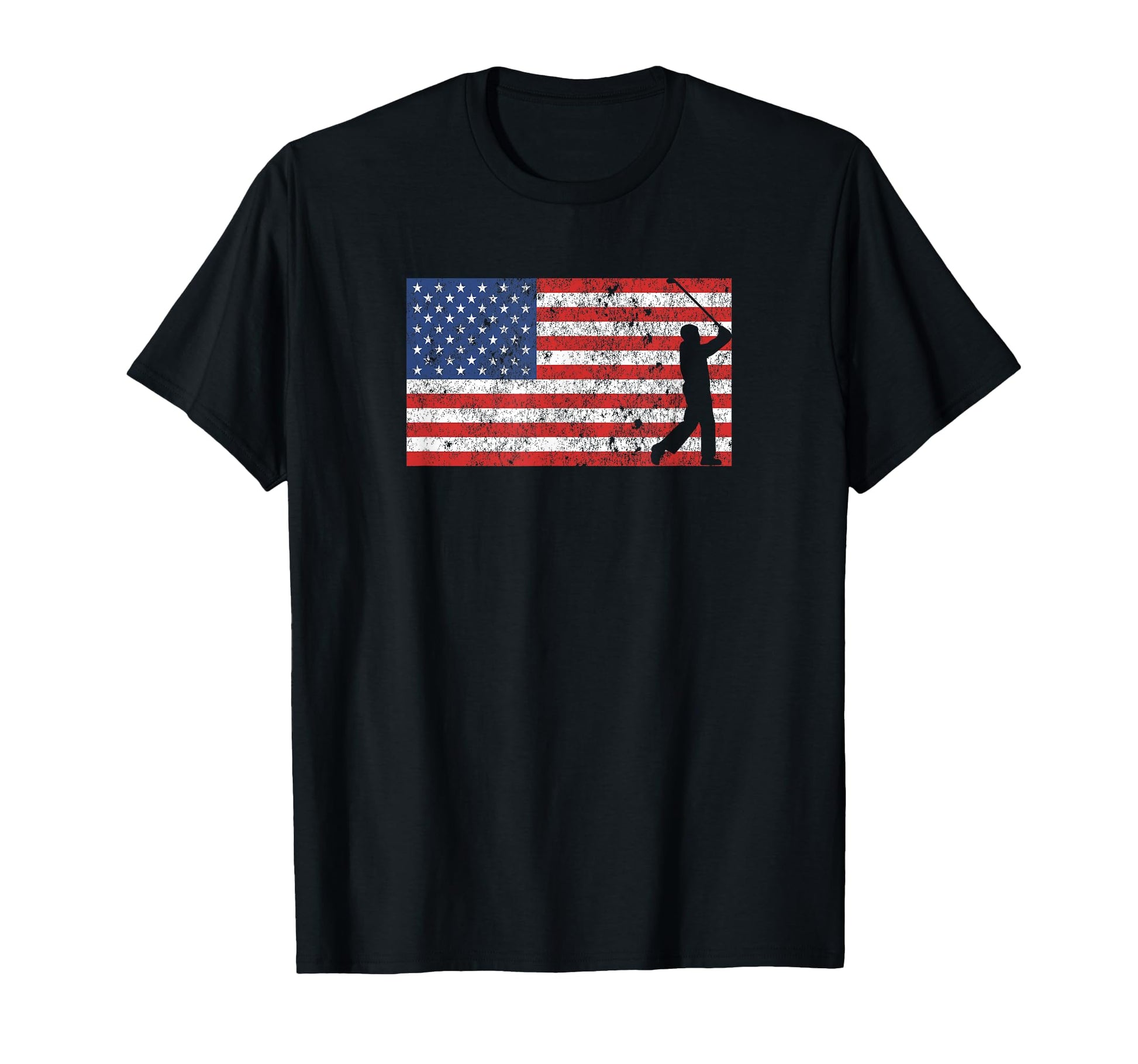 Golfer Golf Fourth American Flag T-Shirt - Novelty Apparel for Adults - T-Shirt, Sweatshirt, Hoodie