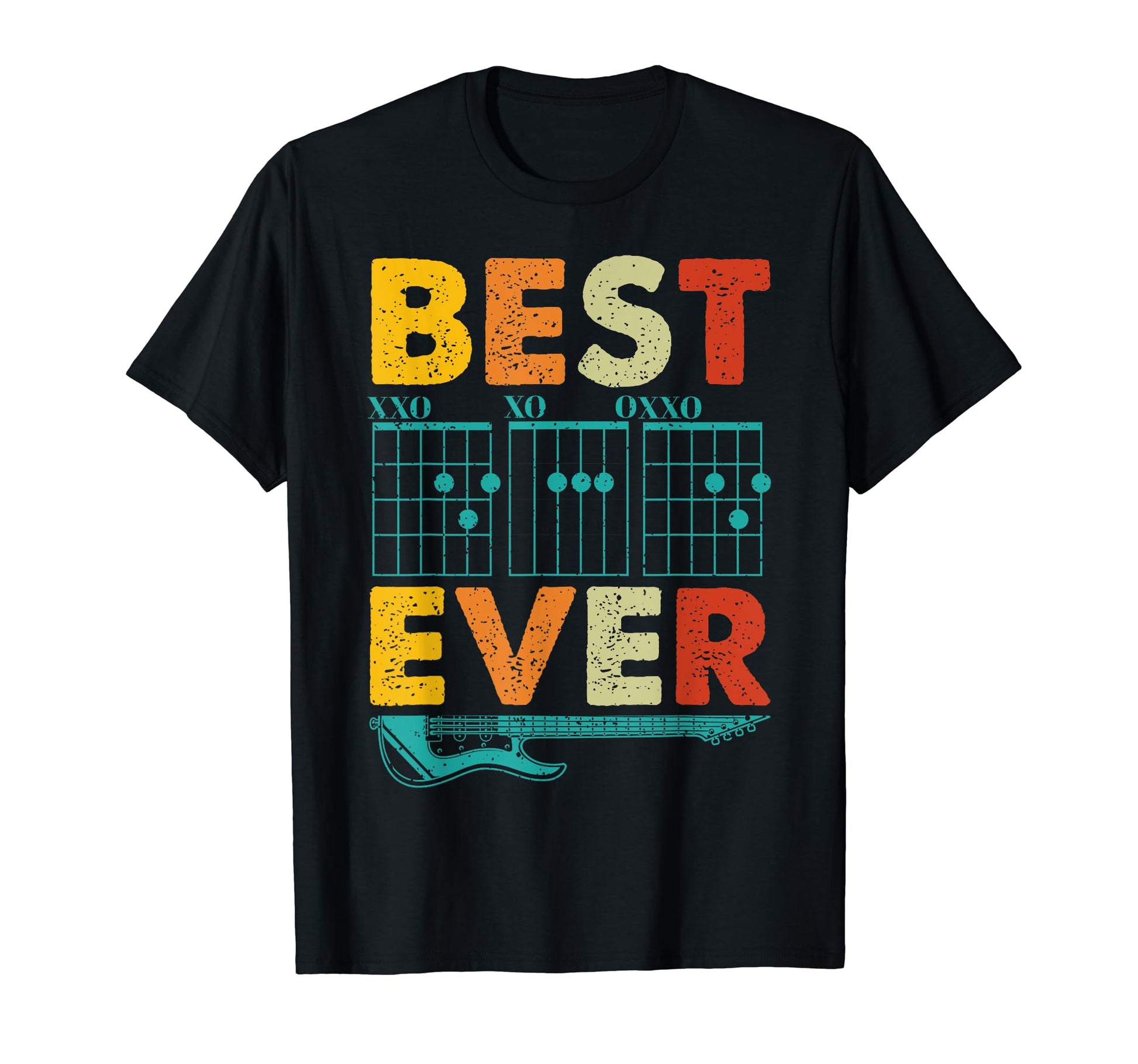 Best Guitar Dad Ever Chords Best Dad T-Shirt - Custom Art Print Men Women - T-Shirt, Sweatshirt, Hoodie