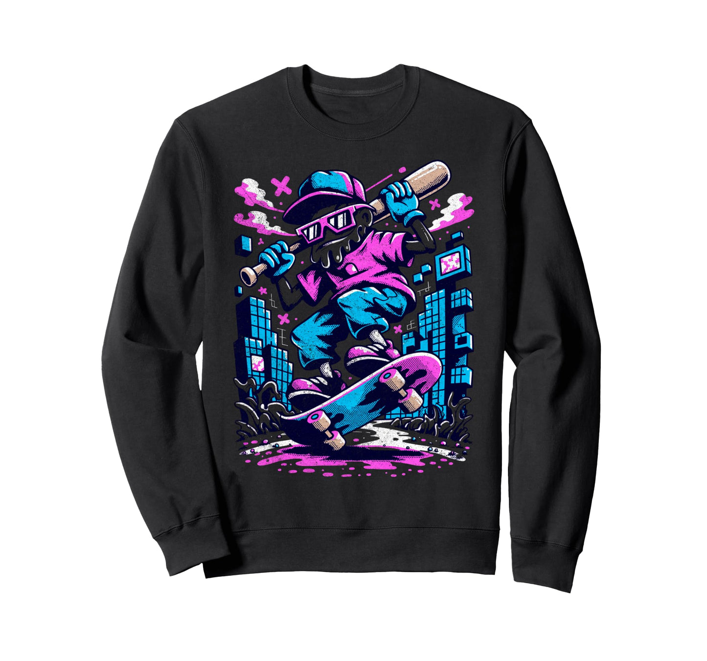 Baseball Drip Gamer Gifts T-Shirt - Aesthetic Graphic for Adults - T-Shirt, Sweatshirt, Hoodie