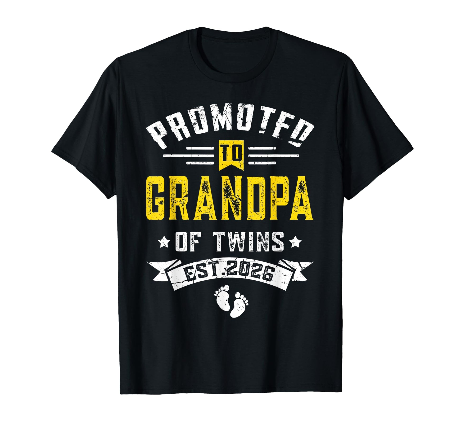 Mens Promoted To Grandpa Twins Est 2026 T-Shirt - Unique Graphic for Adults - T-Shirt, Sweatshirt, Hoodie