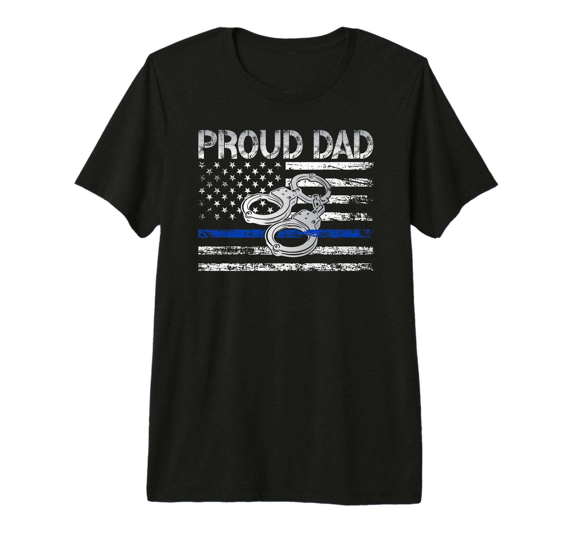 Mens Proud Dad Police Officer Dad Us T-Shirt - Minimalist Print for Adults - T-Shirt, Sweatshirt, Hoodie