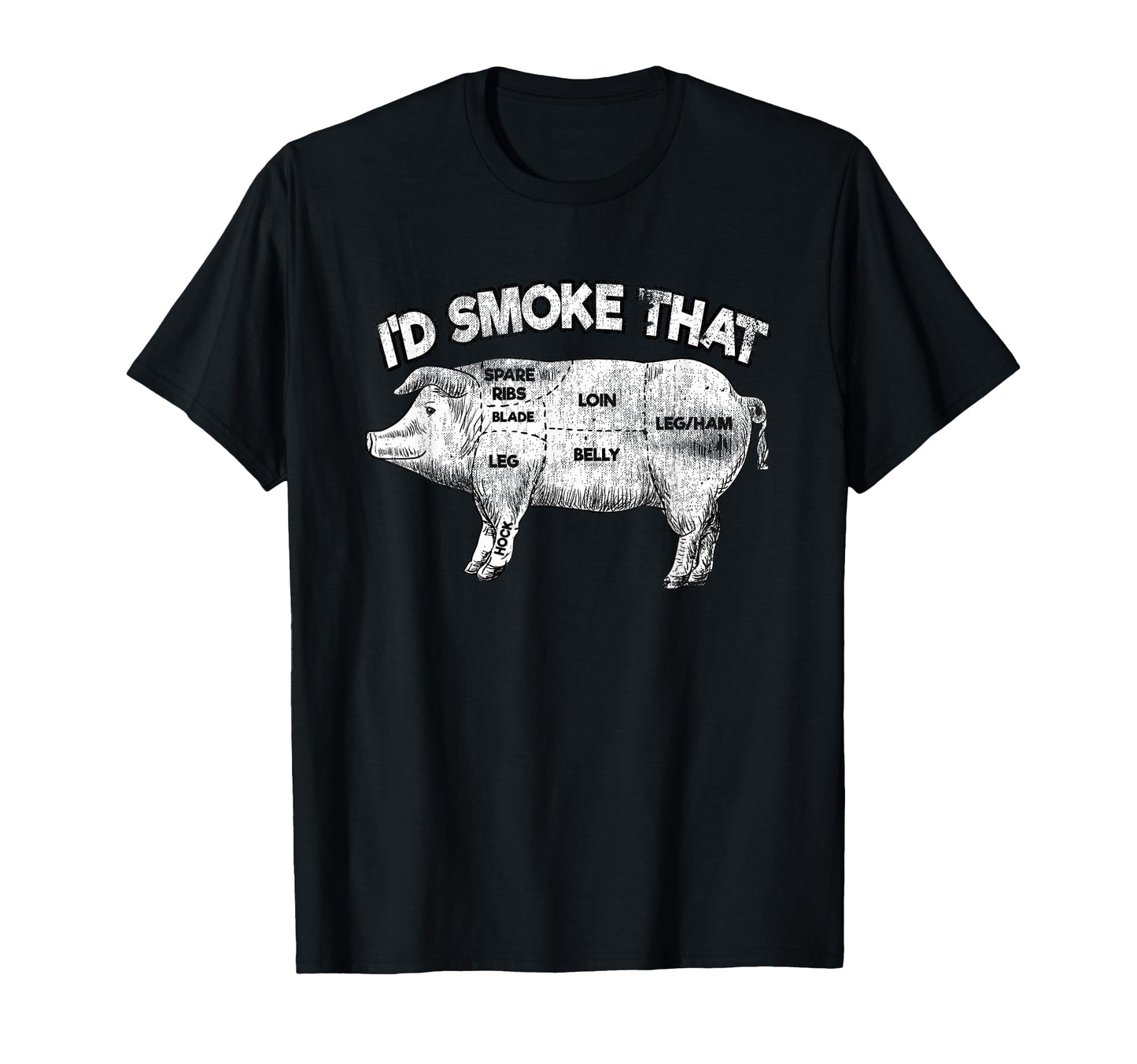 Id Smoke That Funny Bbq Smoker Pig Meat T-Shirt - Graphic Print for Adults - T-Shirt, Sweatshirt, Hoodie
