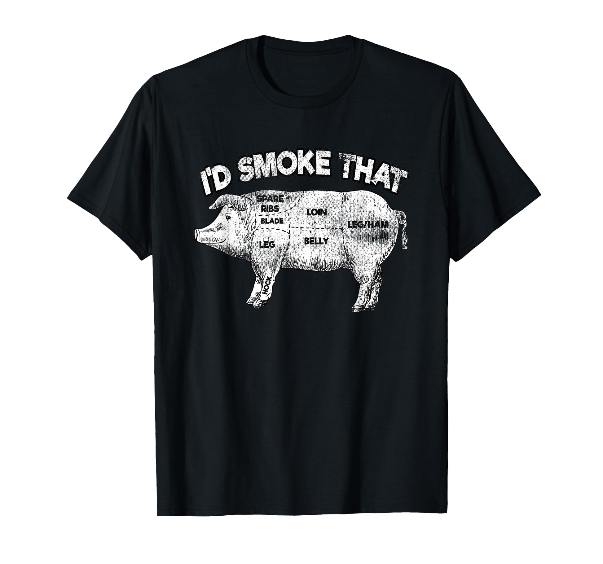 Id Smoke That Funny Bbq Smoker Pig Meat T-Shirt - Graphic Print for Adults - T-Shirt, Sweatshirt, Hoodie