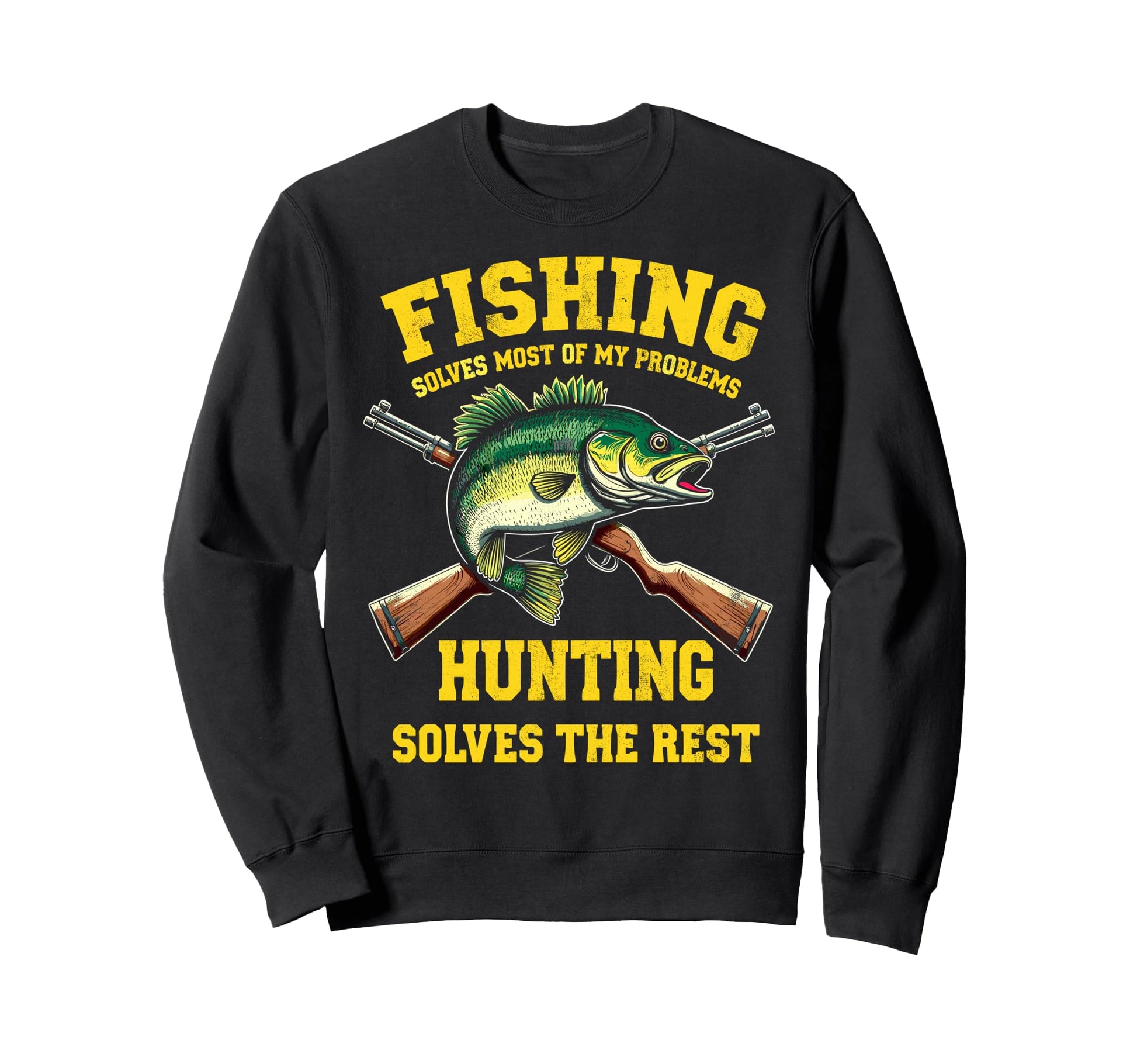 Fishing And Hunting Solves My Sweatshirt - Minimalist Print Unisex - T-Shirt, Sweatshirt, Hoodie