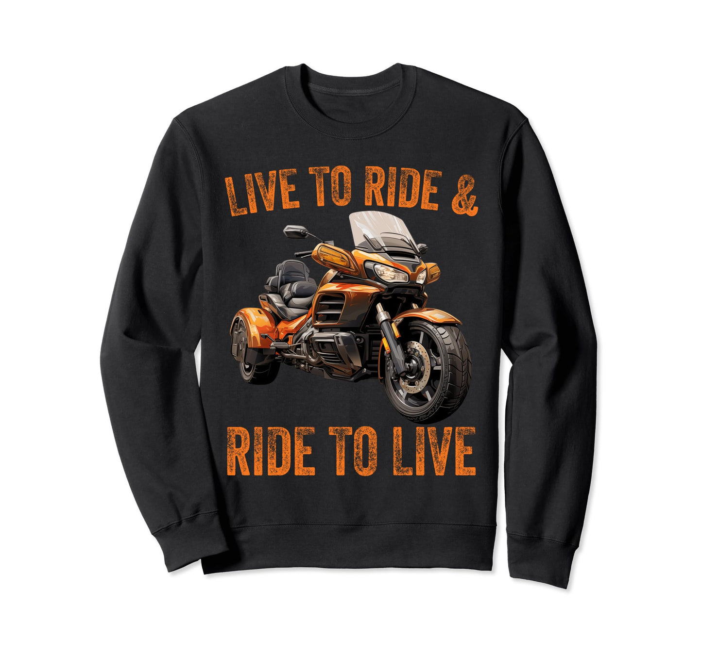 Motorcycle Trike 3 Wheels Biker Sweatshirt - Casual Everyday Wear Unisex - T-Shirt, Sweatshirt, Hoodie