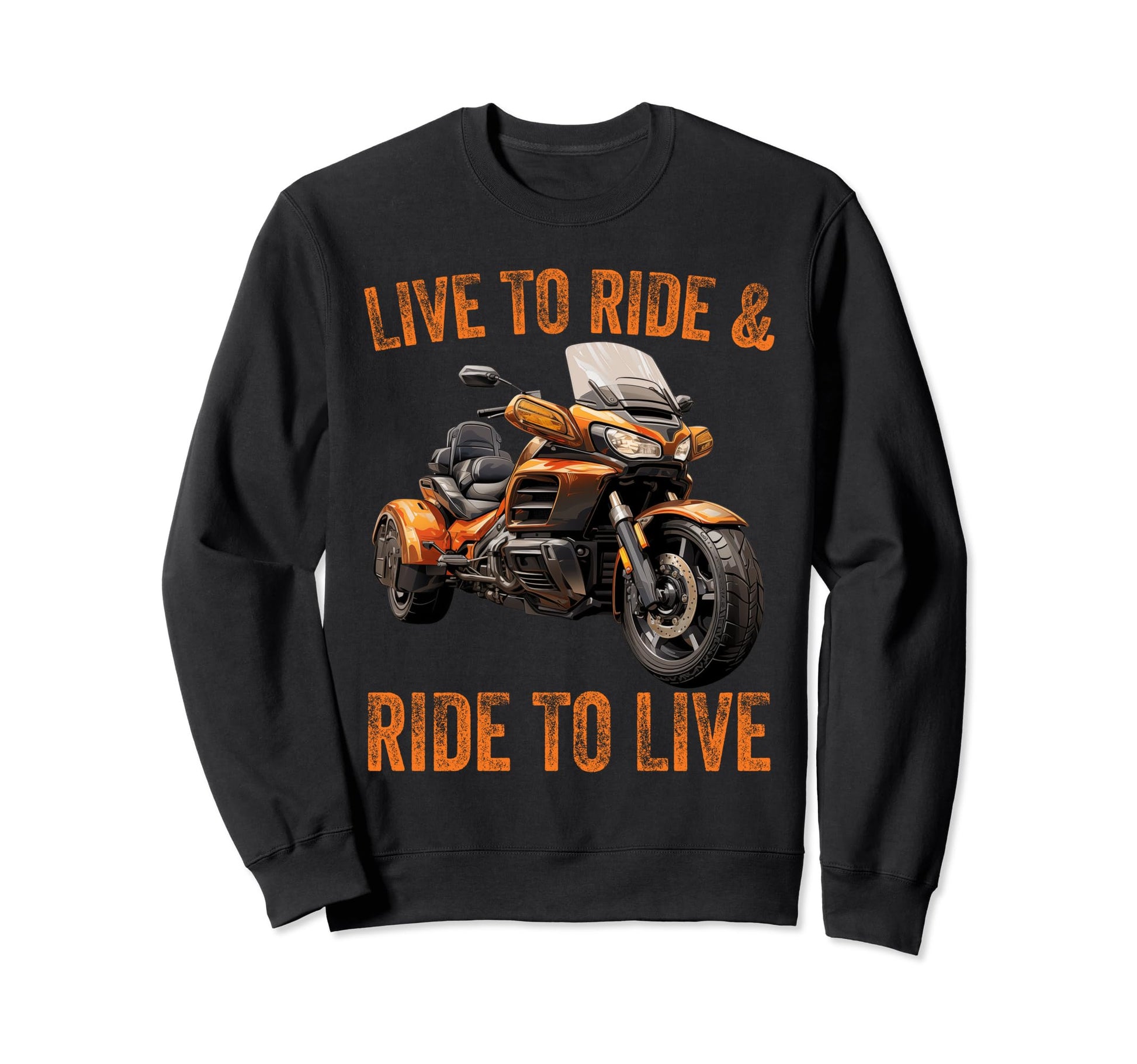 Motorcycle Trike 3 Wheels Biker Sweatshirt - Casual Everyday Wear Unisex - T-Shirt, Sweatshirt, Hoodie