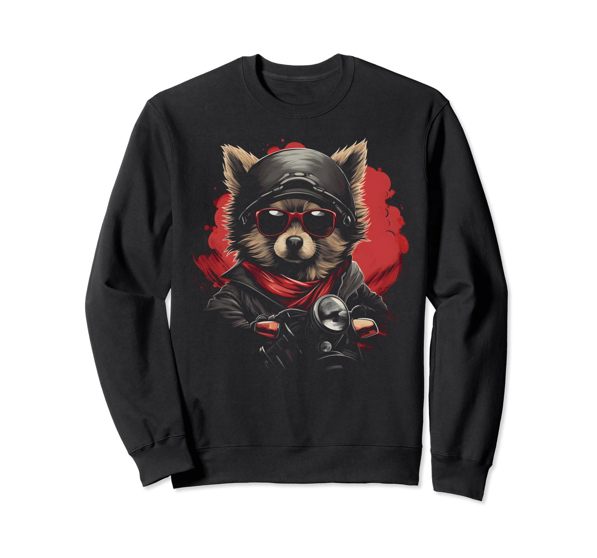 Motorcycle Dad Biker Dog Funny Sweatshirt - Custom Art Print for Adults - T-Shirt, Sweatshirt, Hoodie