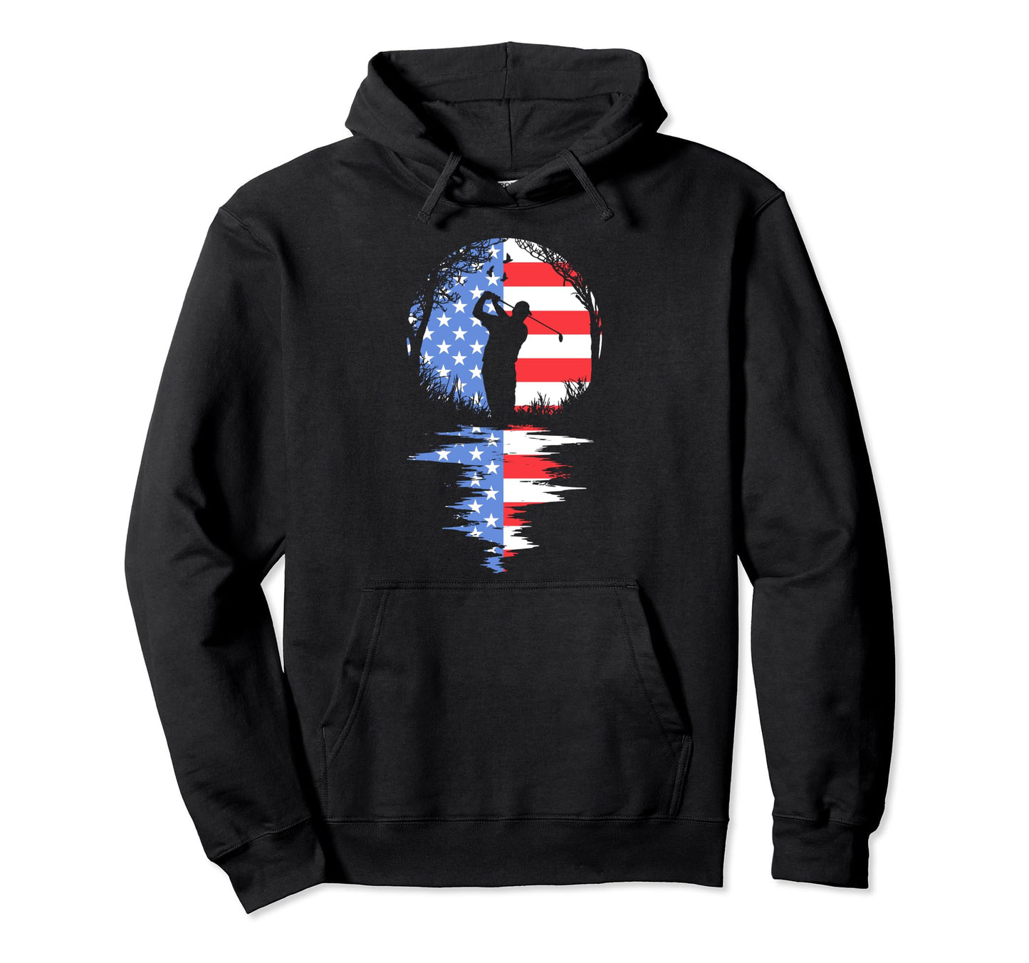 4Th July Golf Golfer Dad Usa Flag Hoodie - Fun Novelty Design for Adults - T-Shirt, Sweatshirt, Hoodie