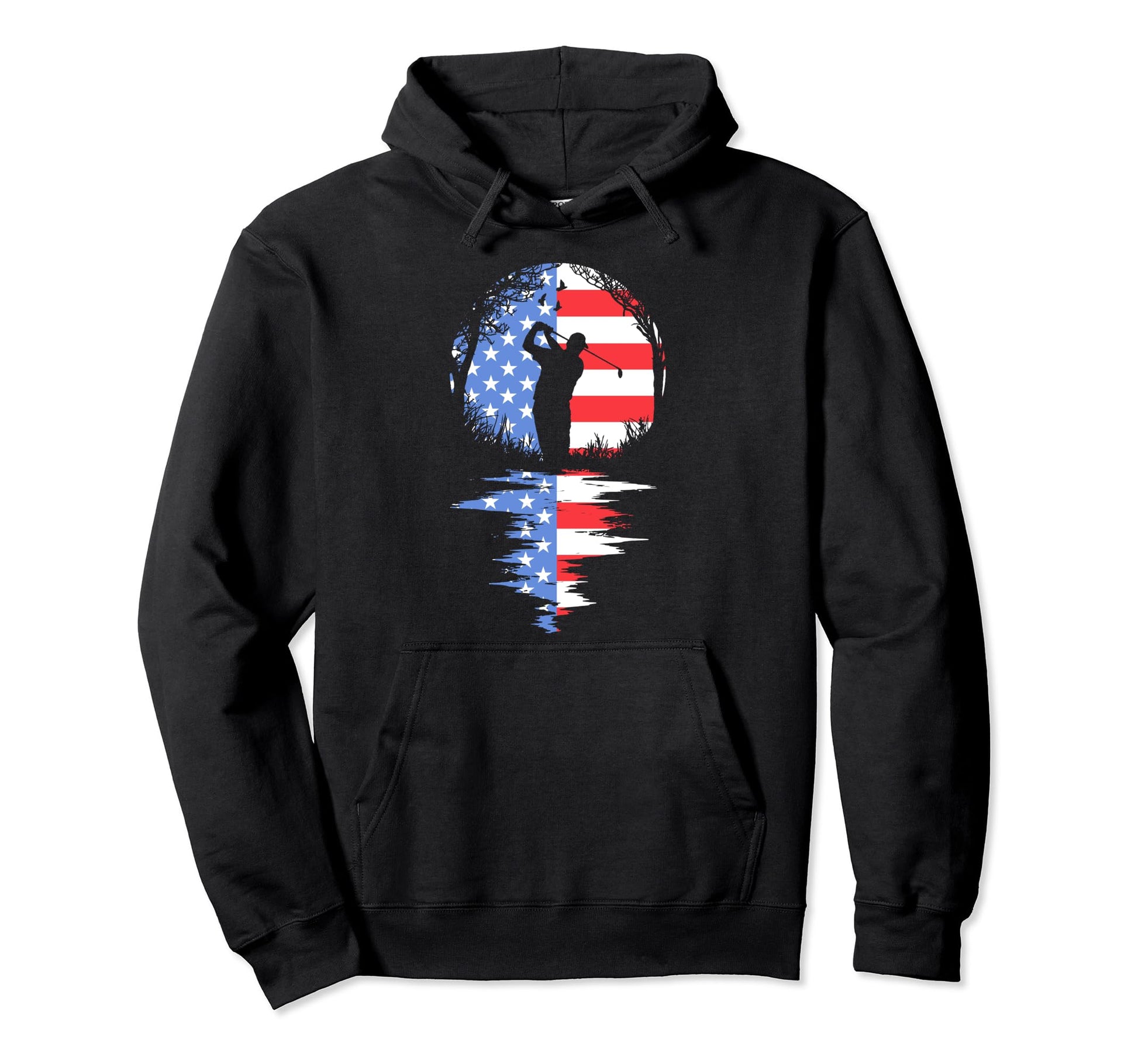 4Th July Golf Golfer Dad Usa Flag Hoodie - Fun Novelty Design for Adults - T-Shirt, Sweatshirt, Hoodie