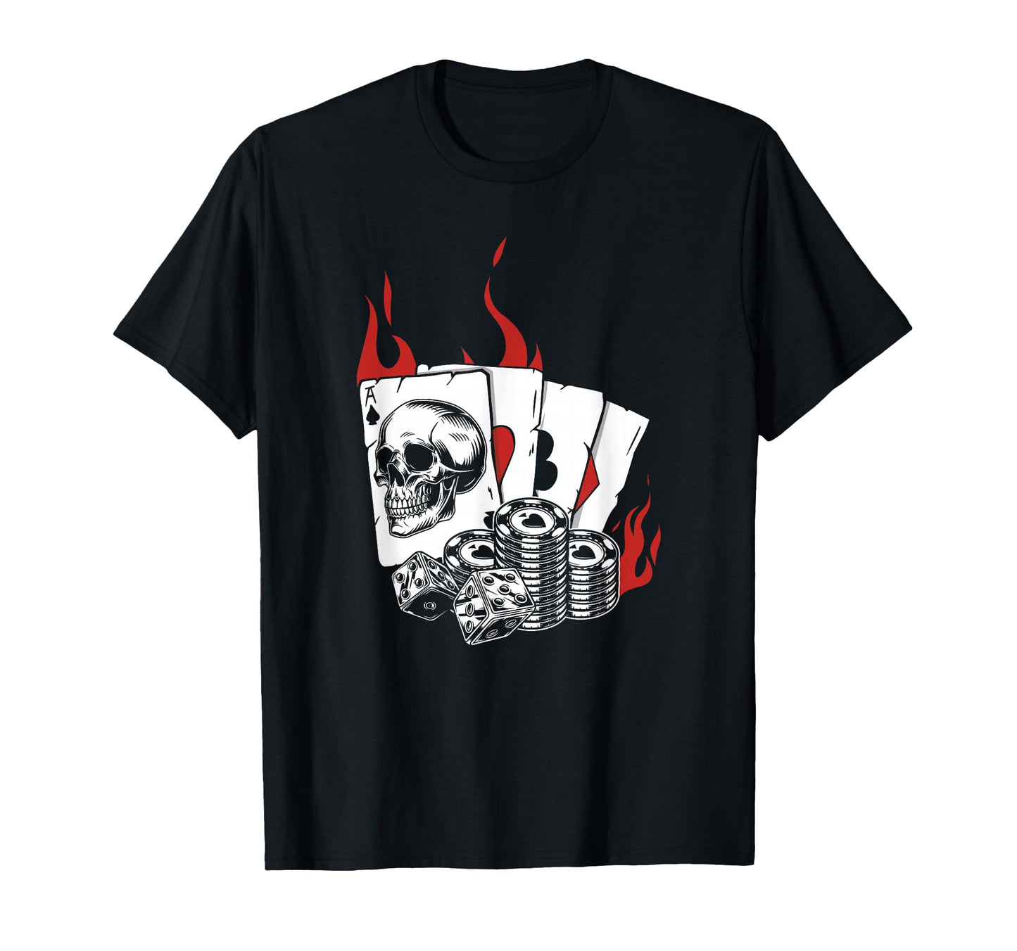 Skull Player Card Playing Gambler T-Shirt - Streetwear Style for Adults - T-Shirt, Sweatshirt, Hoodie