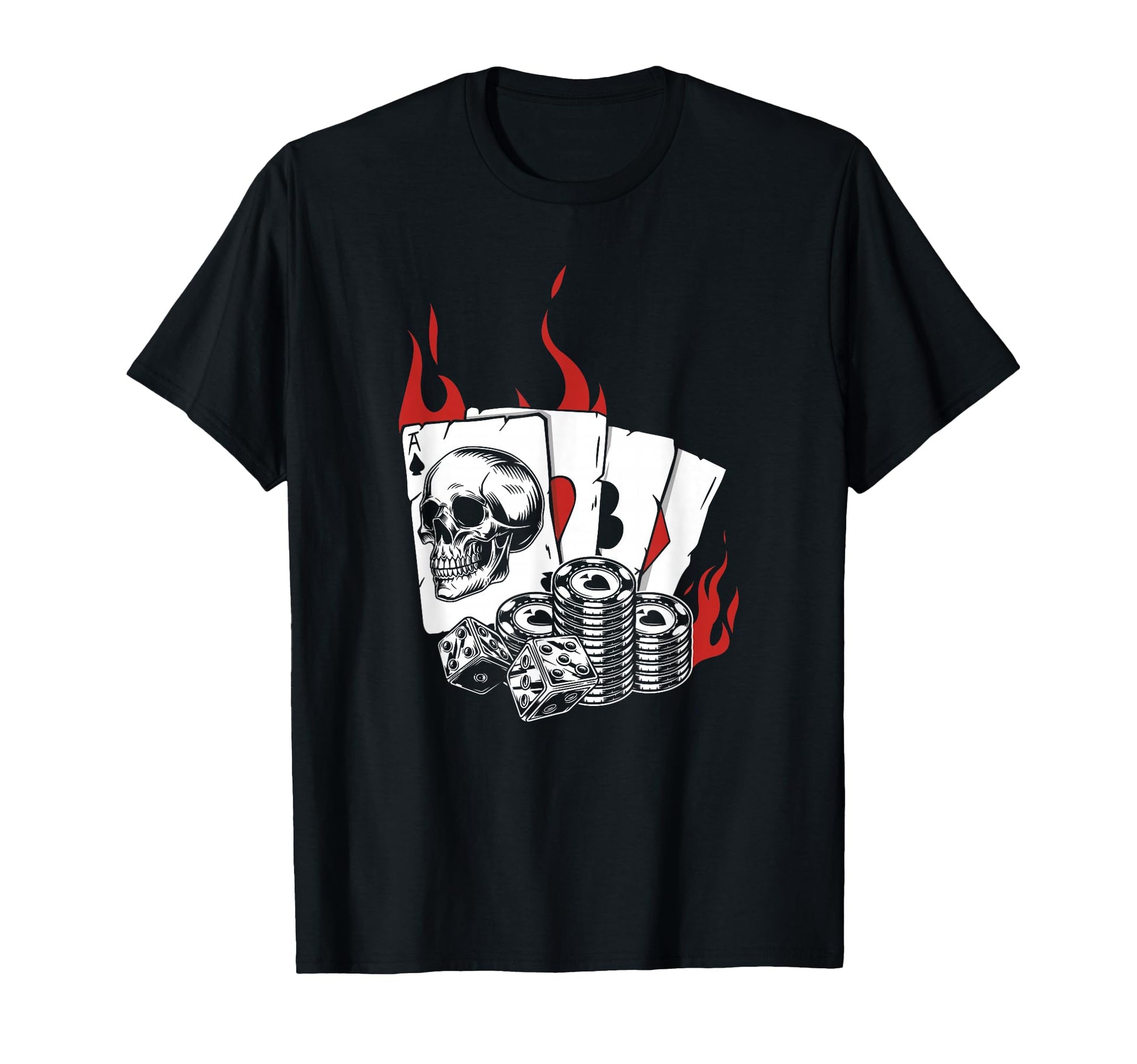 Skull Player Card Playing Gambler T-Shirt - Streetwear Style for Adults - T-Shirt, Sweatshirt, Hoodie