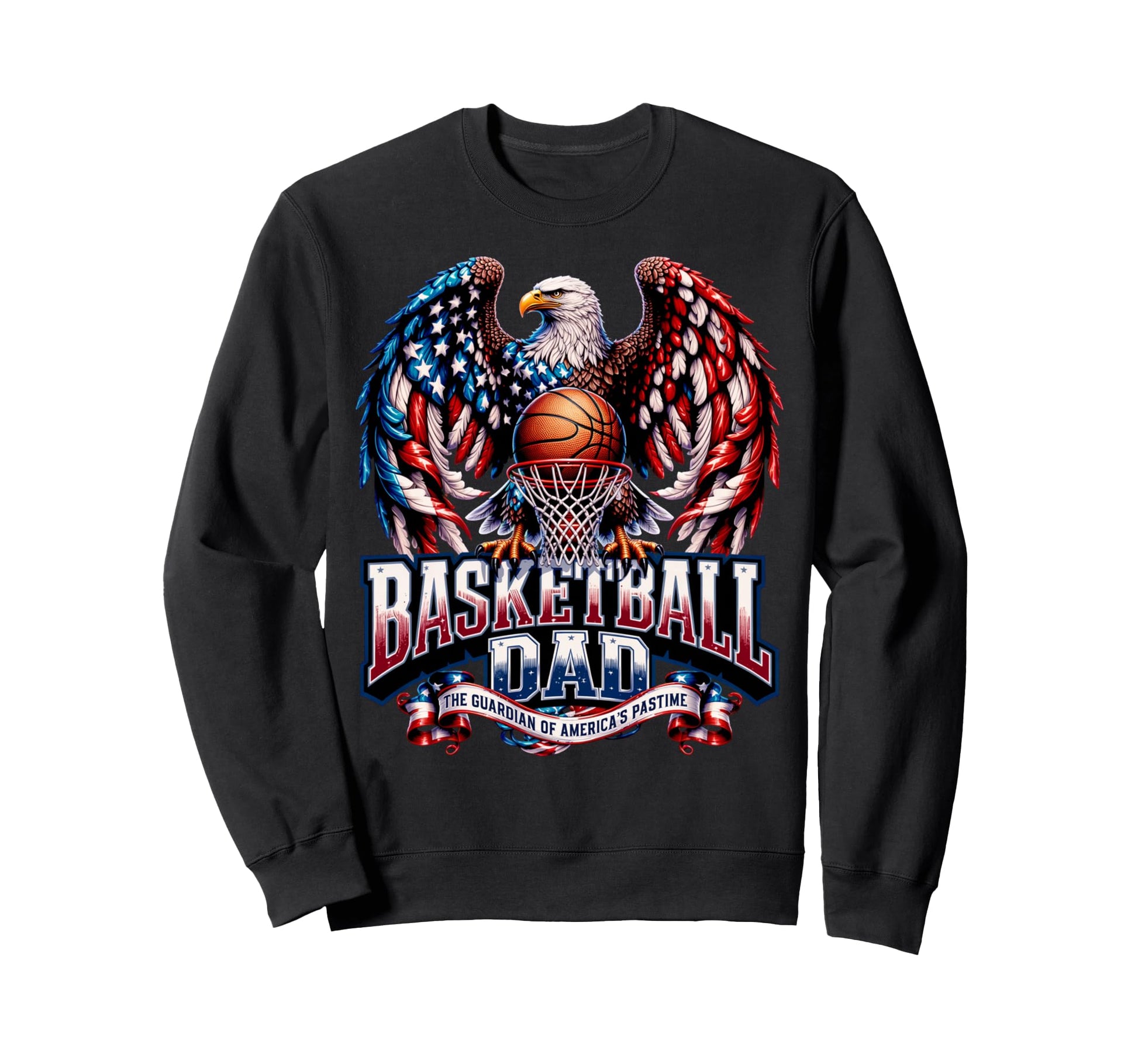 Basketball Dad American Flag Sweatshirt - Streetwear Style Unisex - T-Shirt, Sweatshirt, Hoodie
