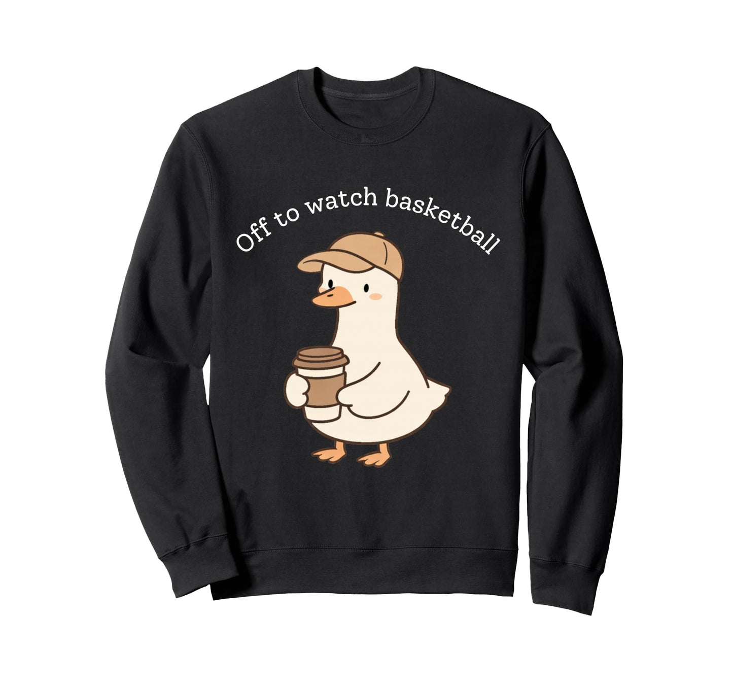 Off To Watch Basketball Goose Sweatshirt - Aesthetic Graphic for Adults - T-Shirt, Sweatshirt, Hoodie
