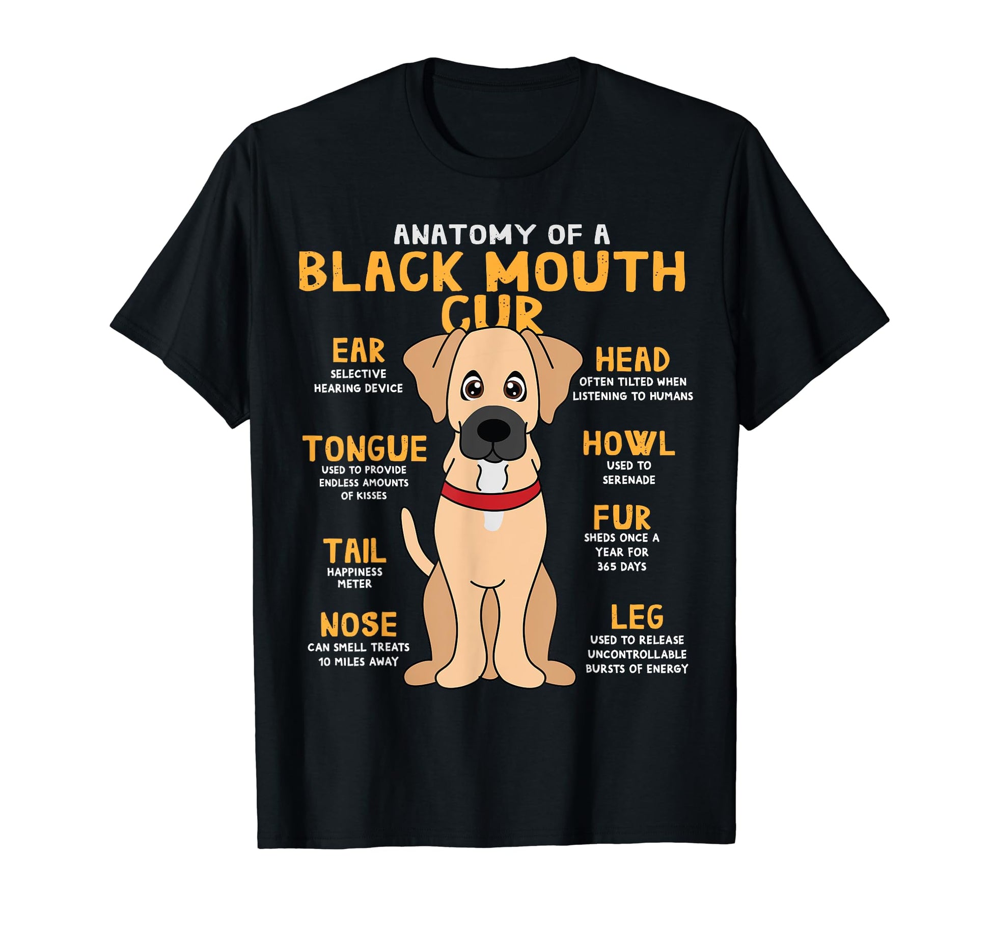 Black Mouth Cur Anatomy Funny Dog Mom T-Shirt - Trendy Graphic Men Women - T-Shirt, Sweatshirt, Hoodie