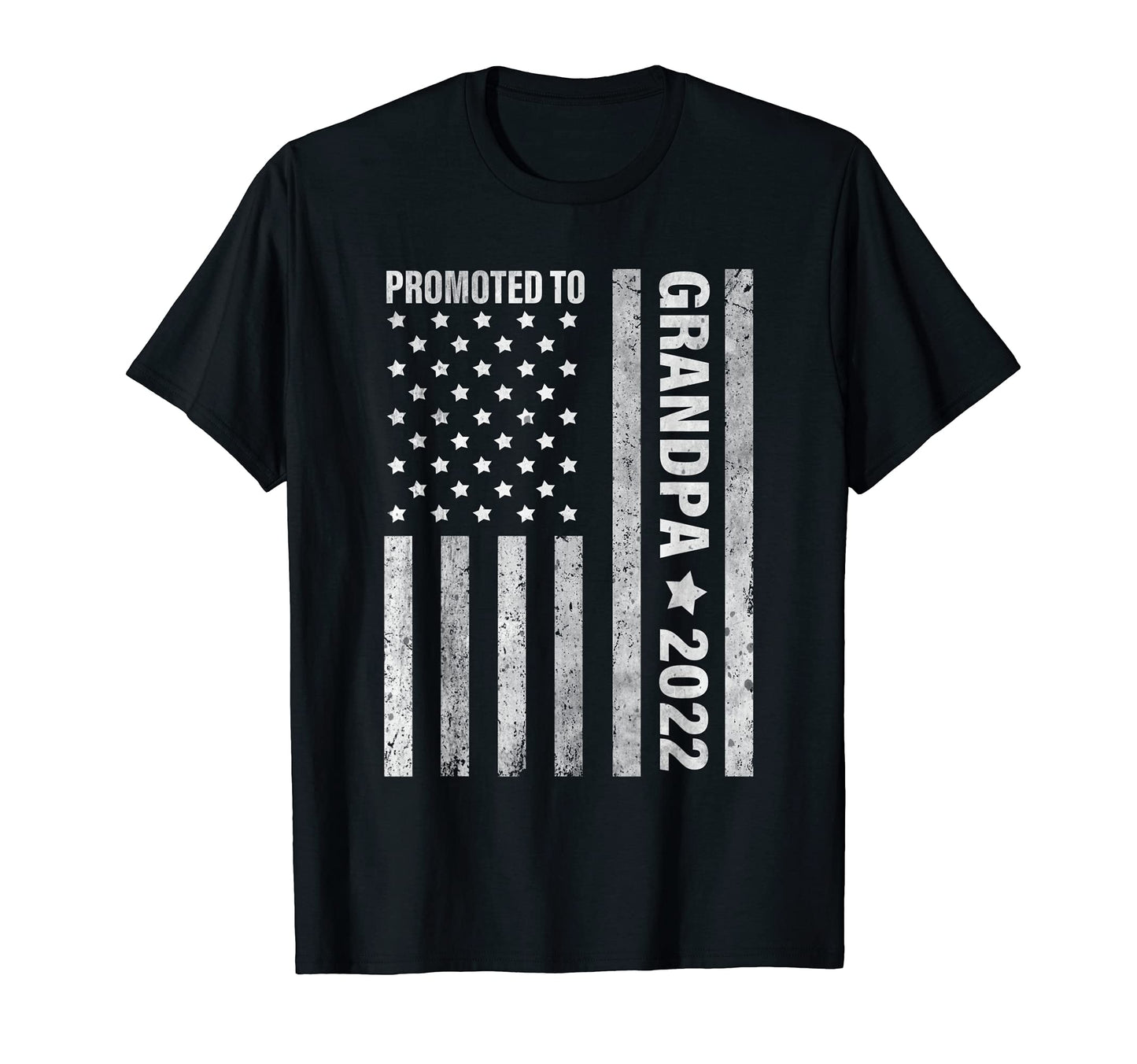 American Flag Promoted To Grandpa Est T-Shirt - Minimalist Print Unisex - T-Shirt, Sweatshirt, Hoodie