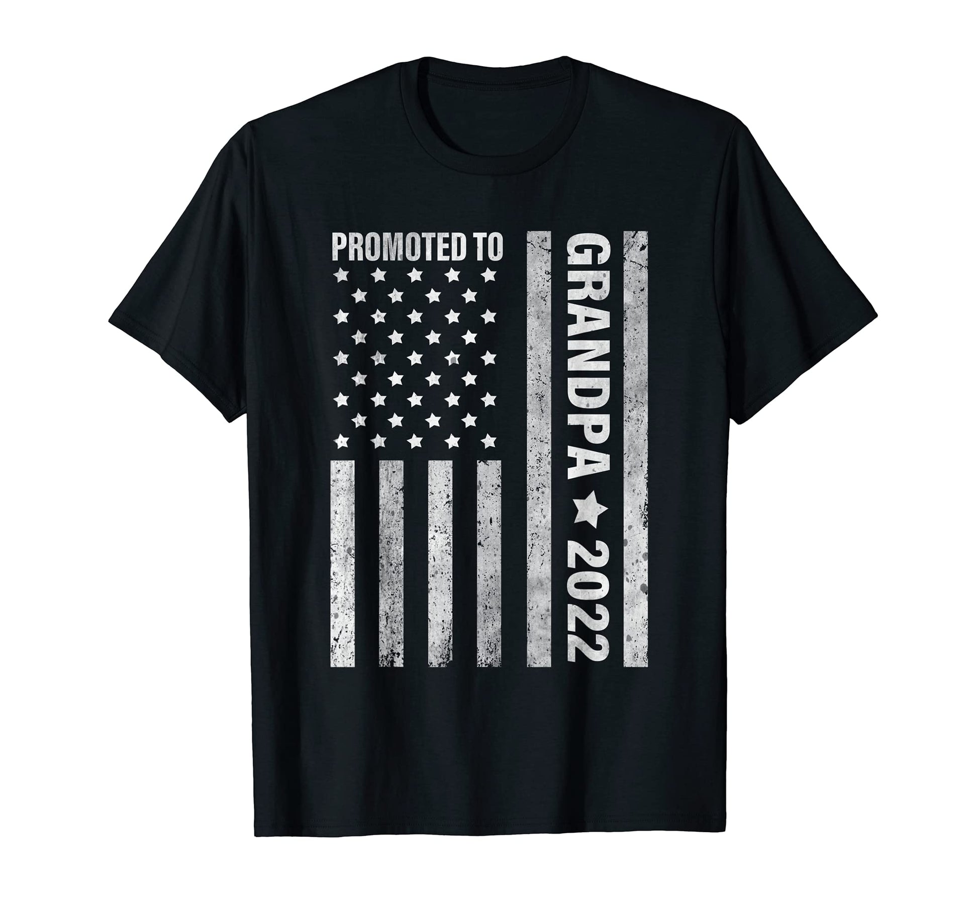 American Flag Promoted To Grandpa Est T-Shirt - Minimalist Print Unisex - T-Shirt, Sweatshirt, Hoodie