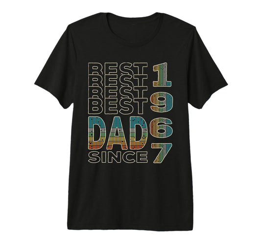 Best Dad World Dad Since 1967 T-Shirt - Aesthetic Graphic for Adults - T-Shirt, Sweatshirt, Hoodie
