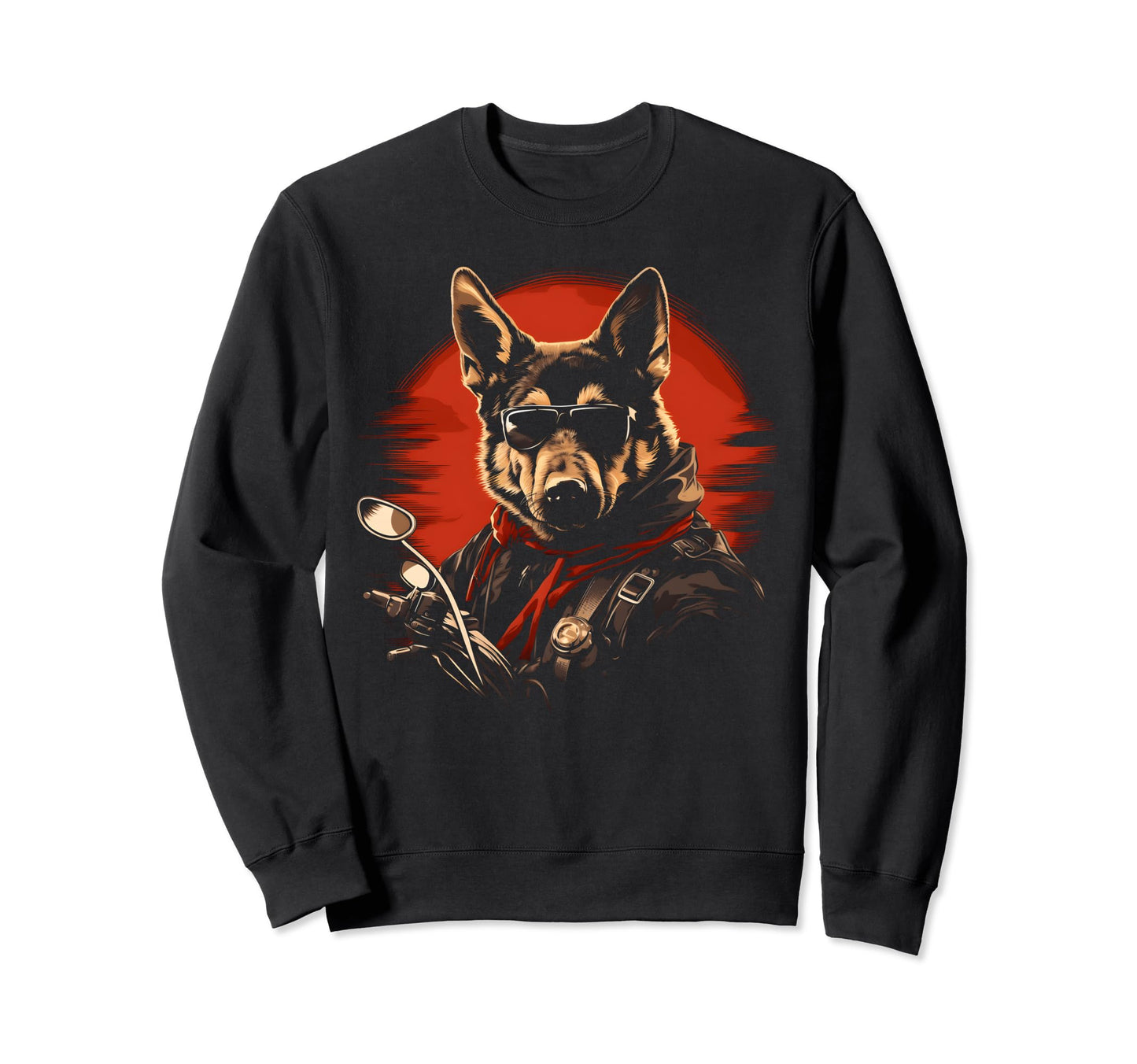 Motorcycle Dad Biker Dog German Sweatshirt - Unique Graphic Unisex - T-Shirt, Sweatshirt, Hoodie