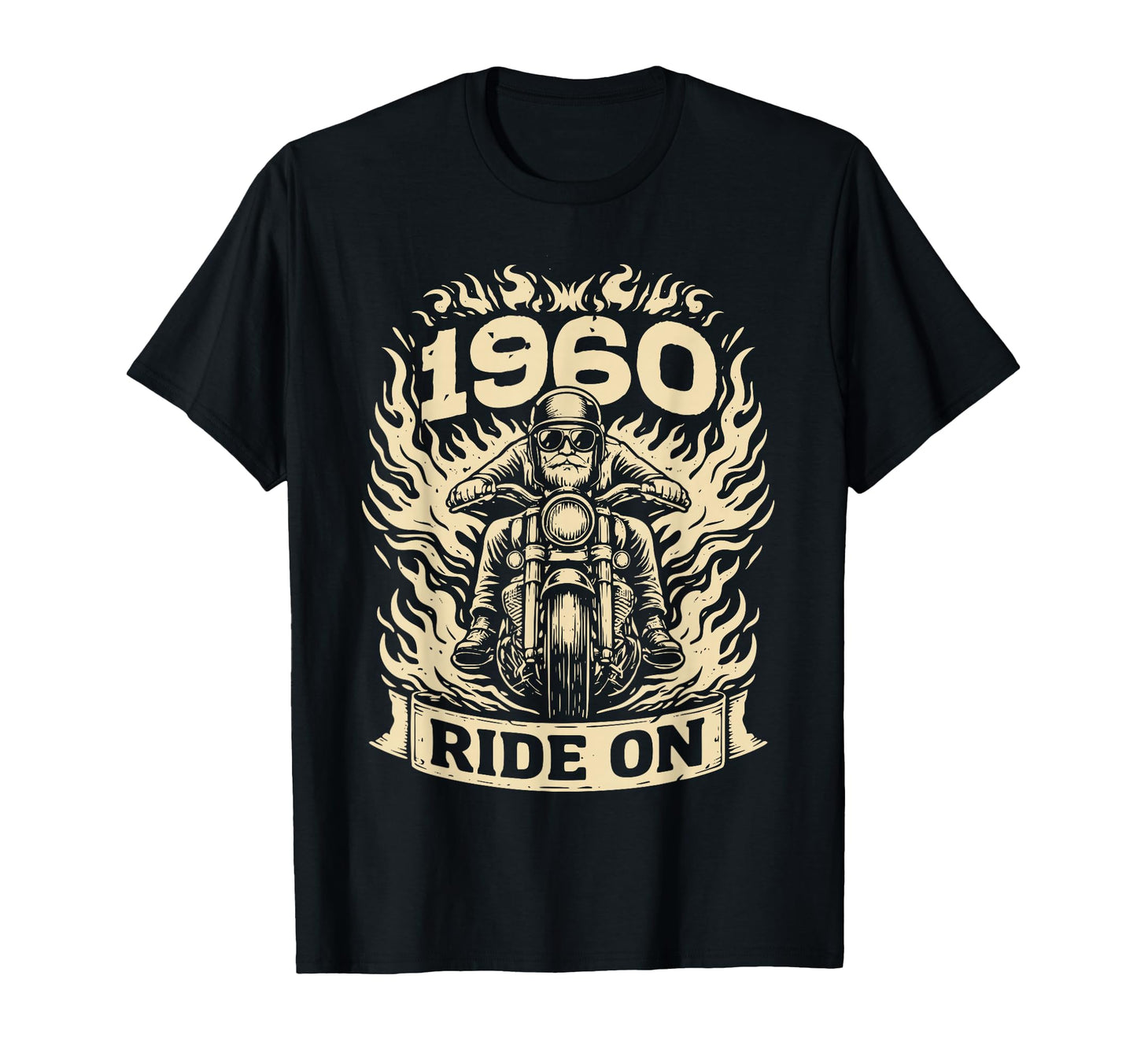 Biker 1960 Ride Birthday Motorcycle T-Shirt - Minimalist Print Men Women - T-Shirt, Sweatshirt, Hoodie