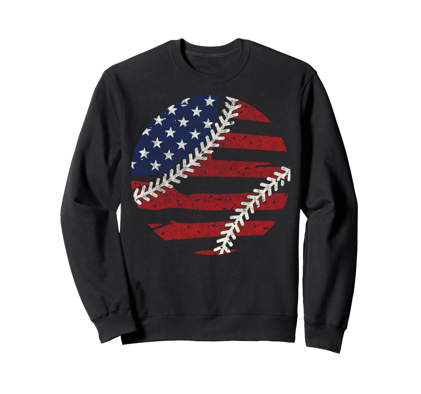Baseball Us Flag Baseball Lover Dad Sweatshirt - Graphic Print for Adults - T-Shirt, Sweatshirt, Hoodie