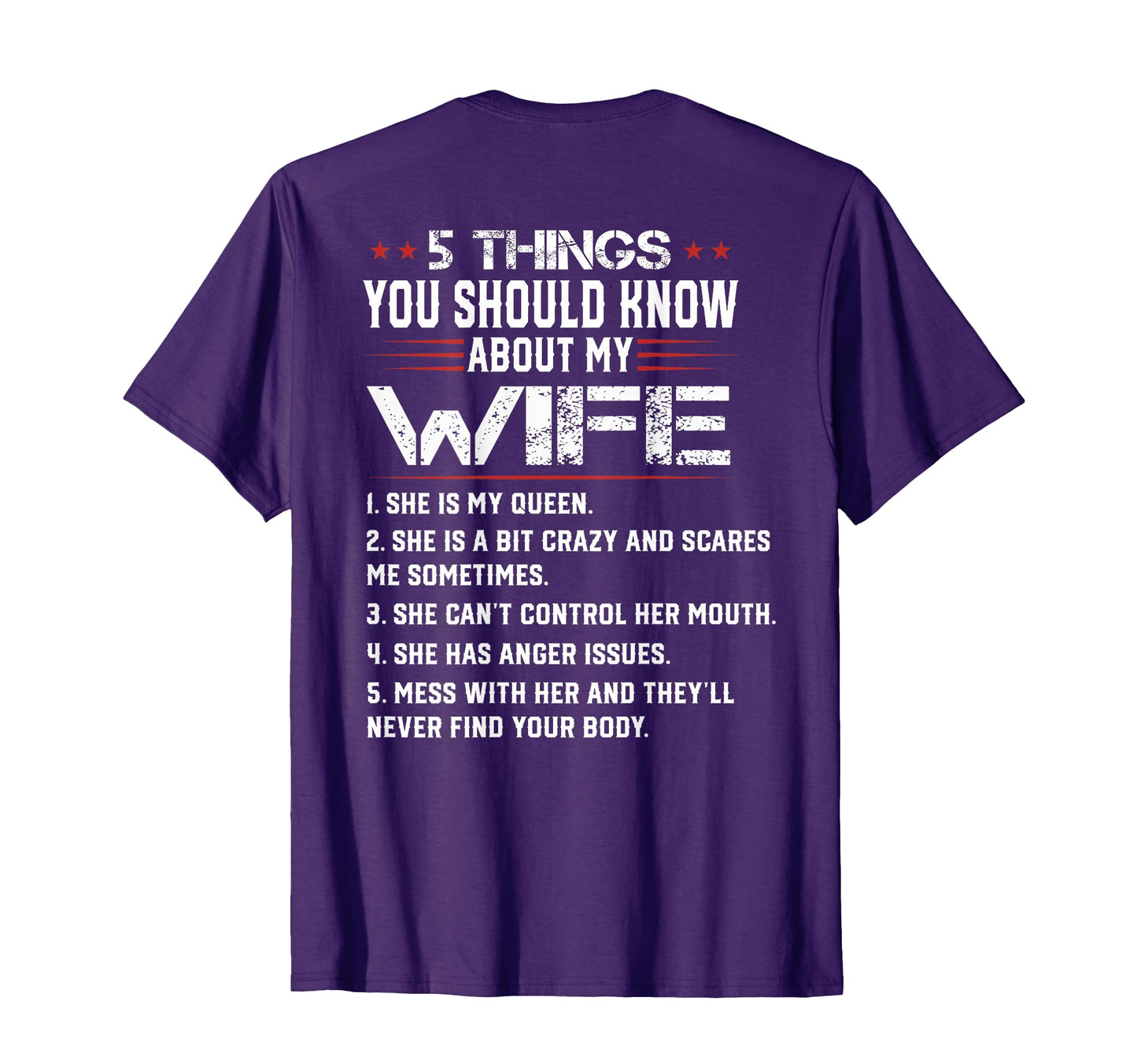5 Things You Should Know About My Wife T-Shirt - Custom Art Print Unisex - T-Shirt, Sweatshirt, Hoodie
